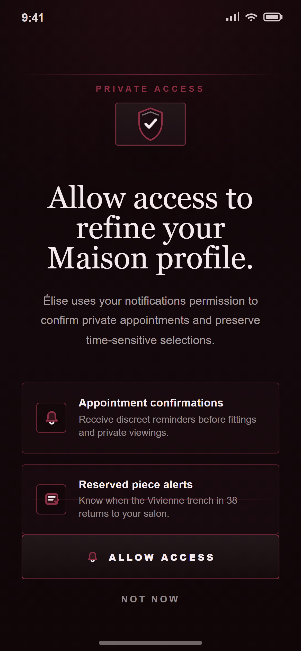 Luxury Dark Permissions