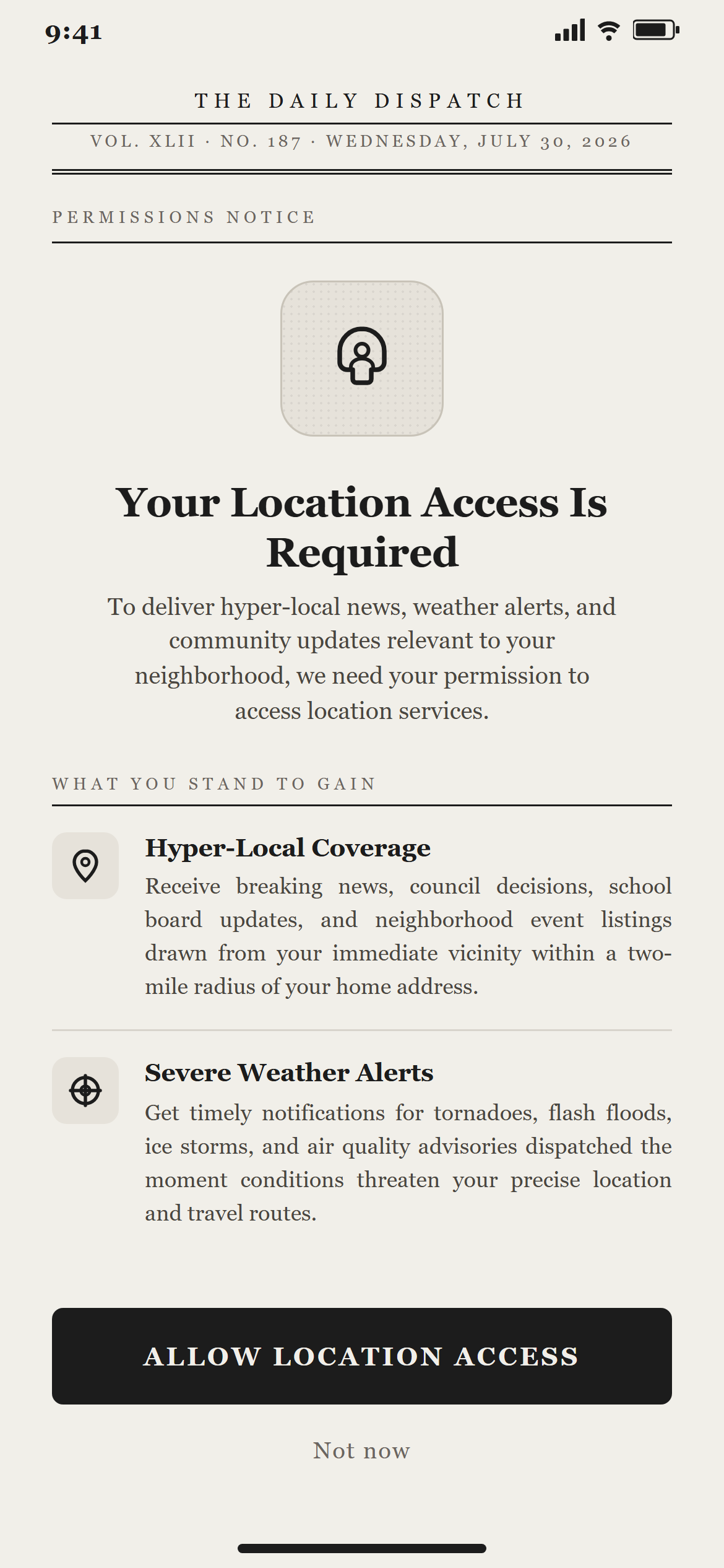 Print Newspaper Permissions