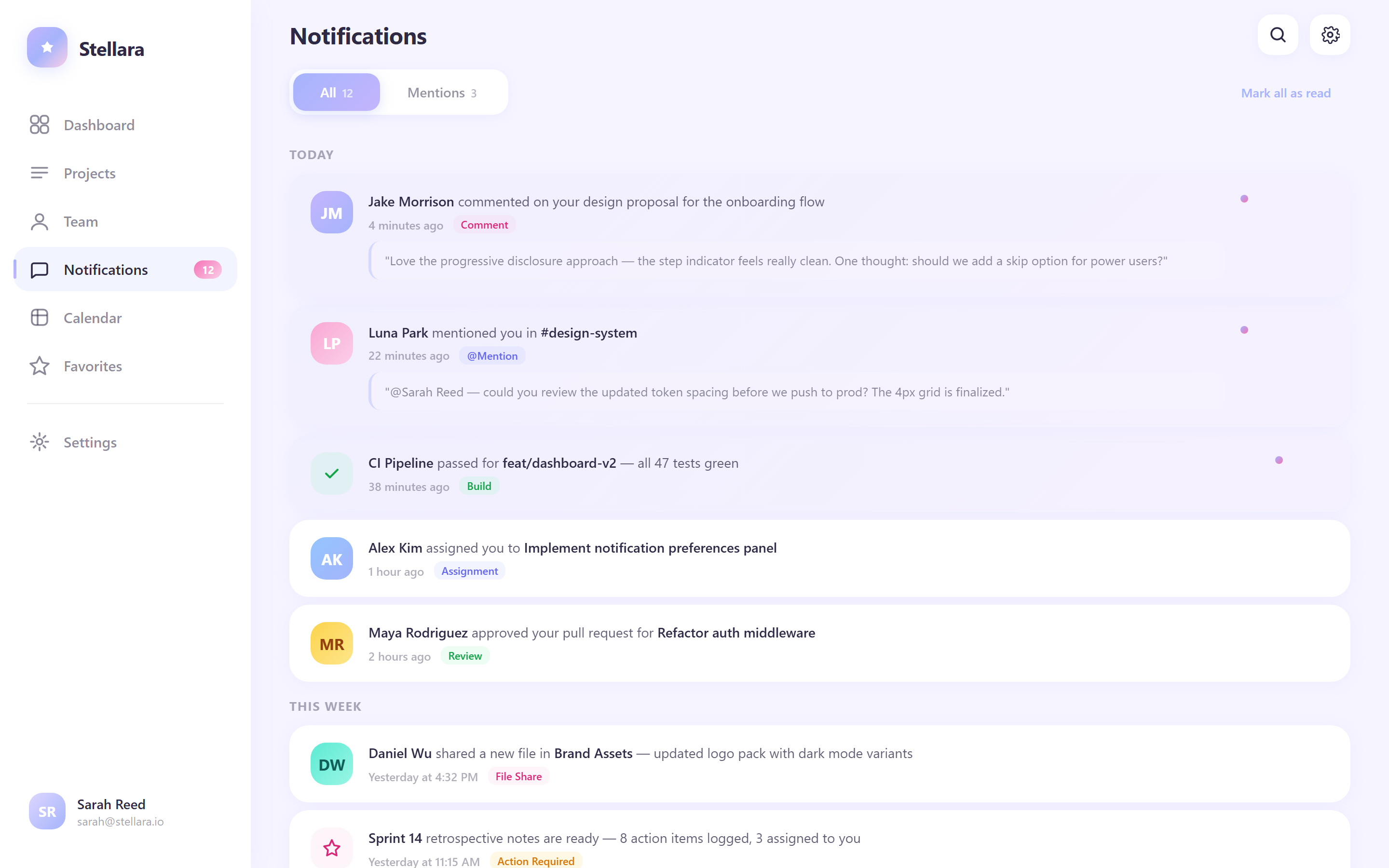 Soft Pastel Notifications