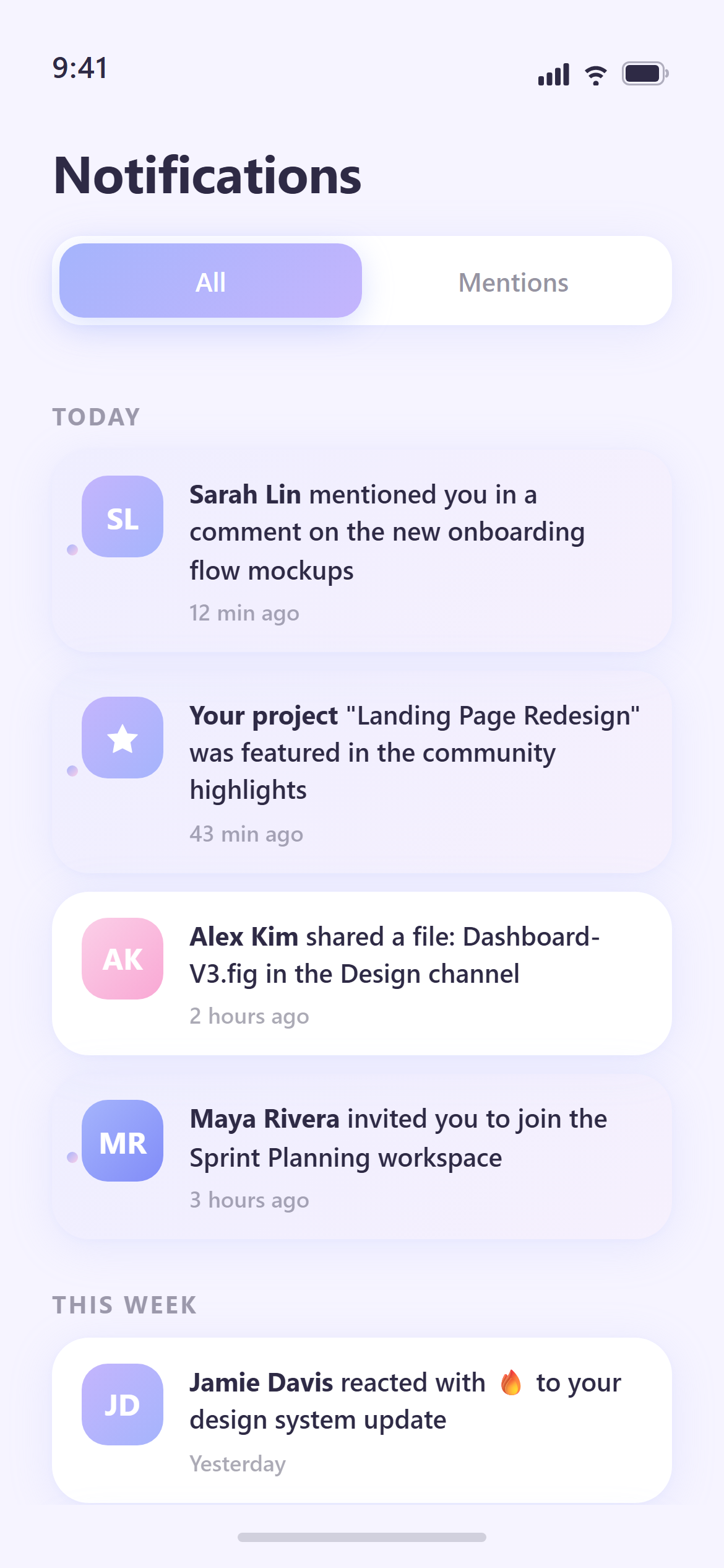 Soft Pastel Notifications