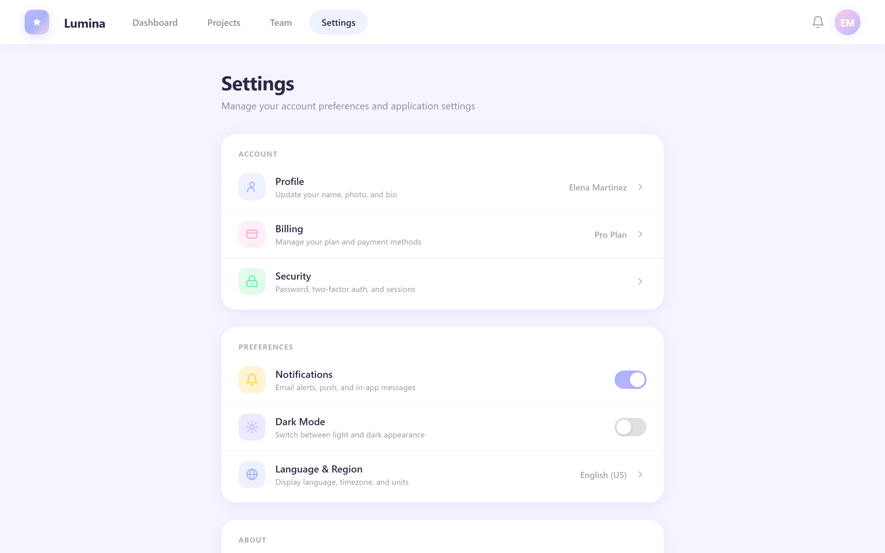Soft Pastel Settings
