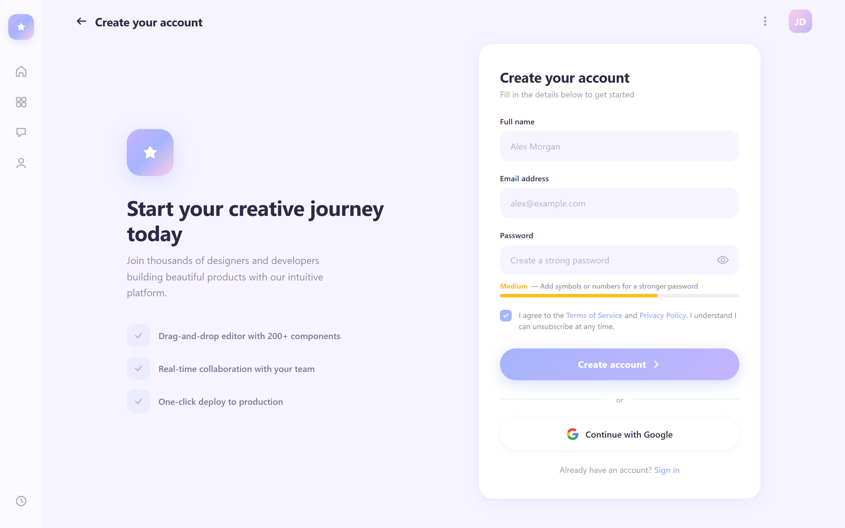 Soft Pastel Sign Up