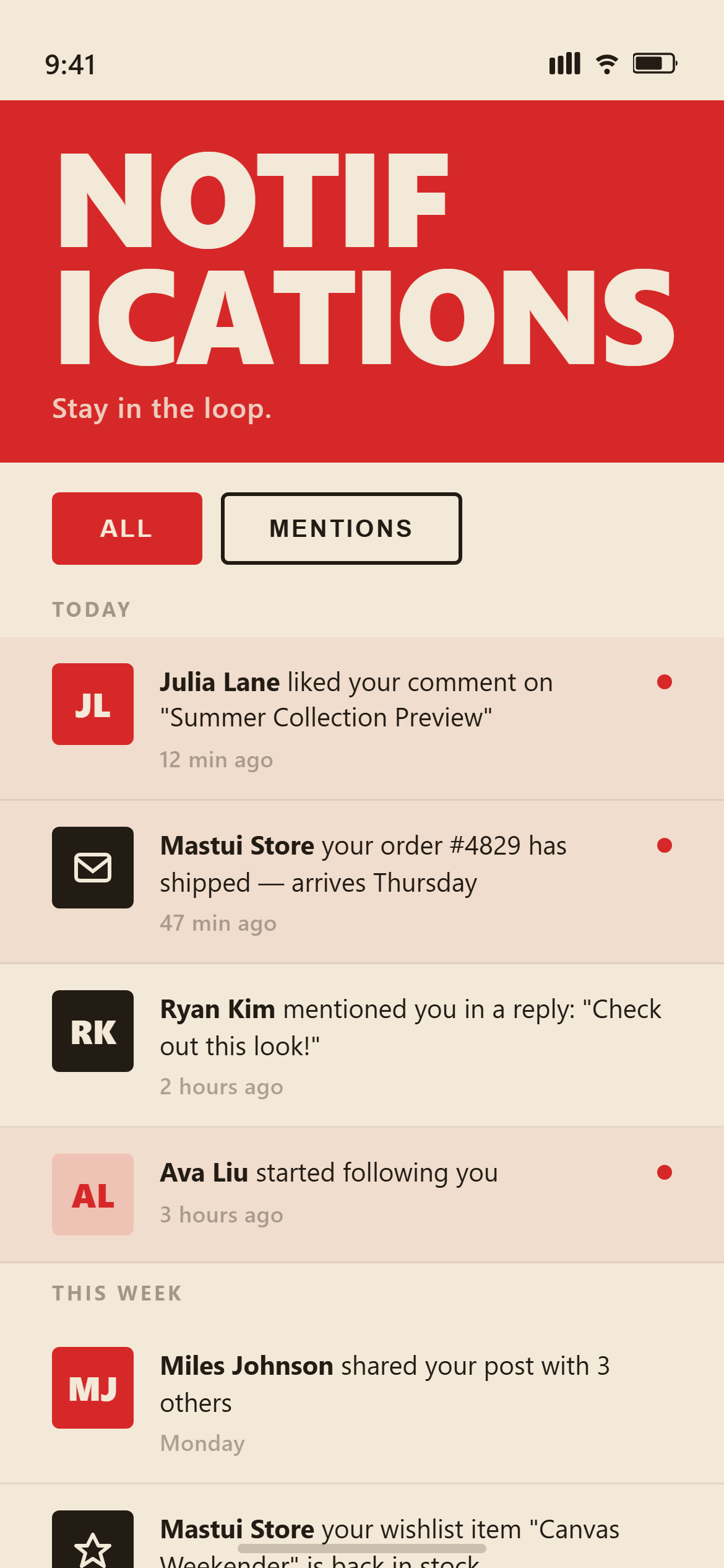 Bold Poster Notifications