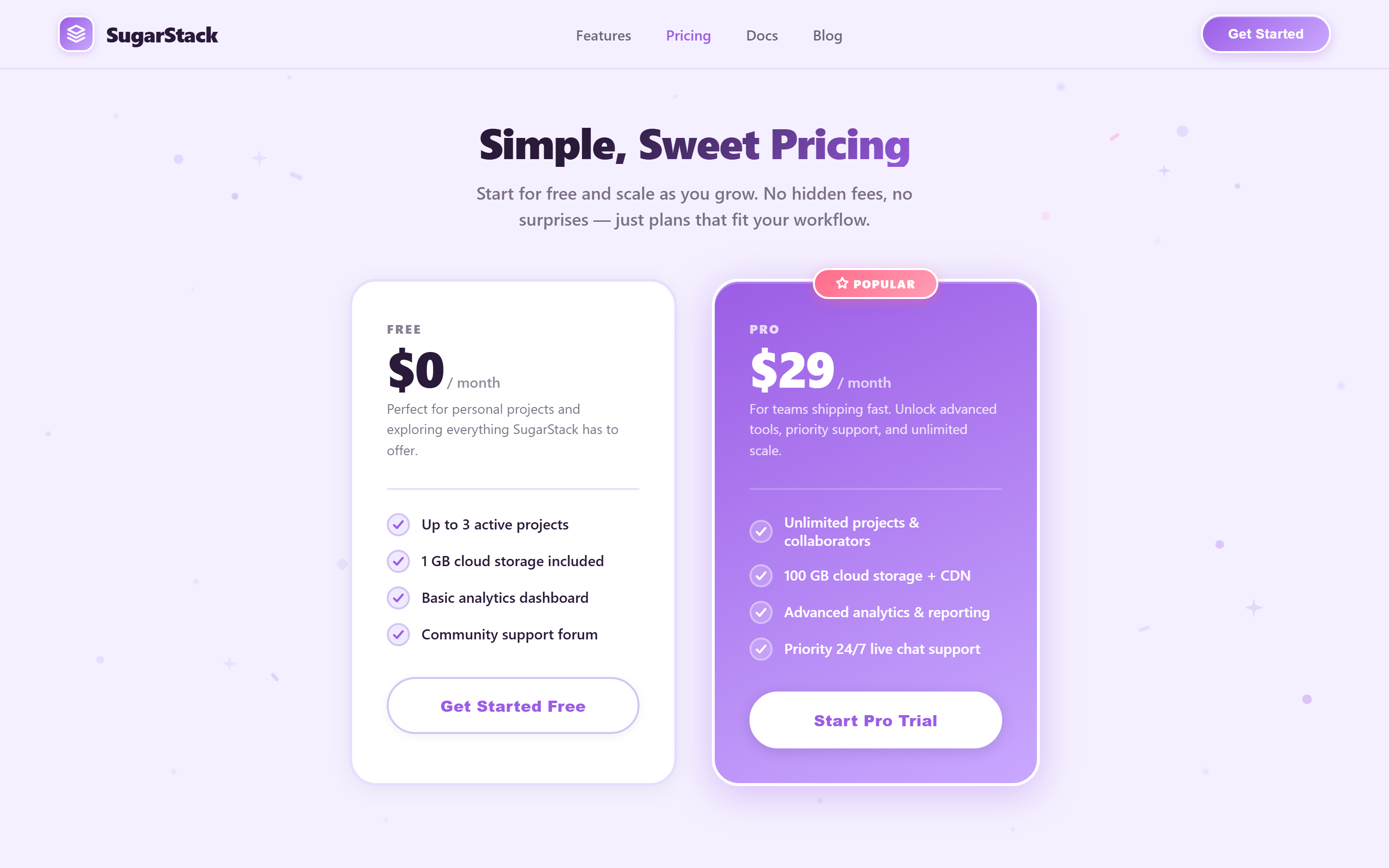 Candy Pop Simple Pricing