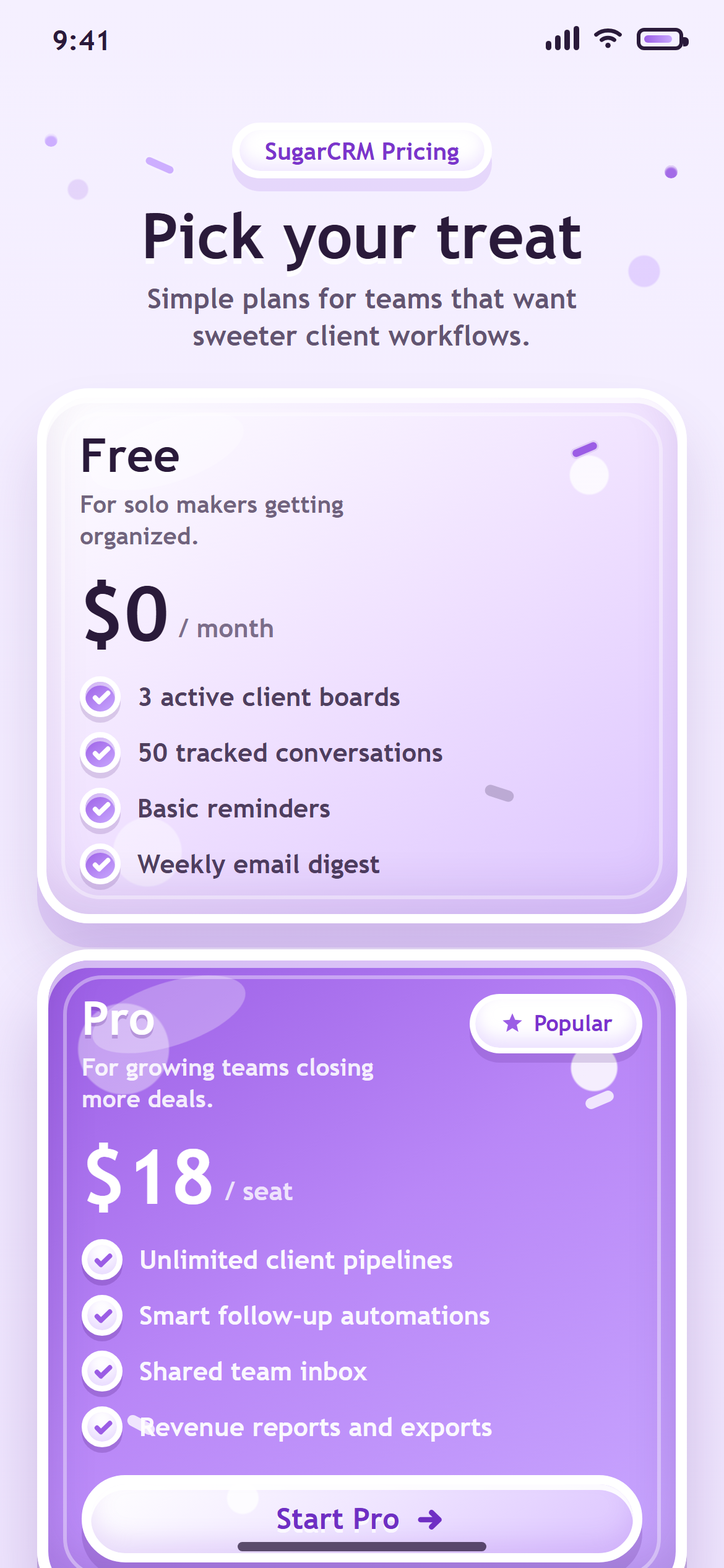 Candy Pop Simple Pricing