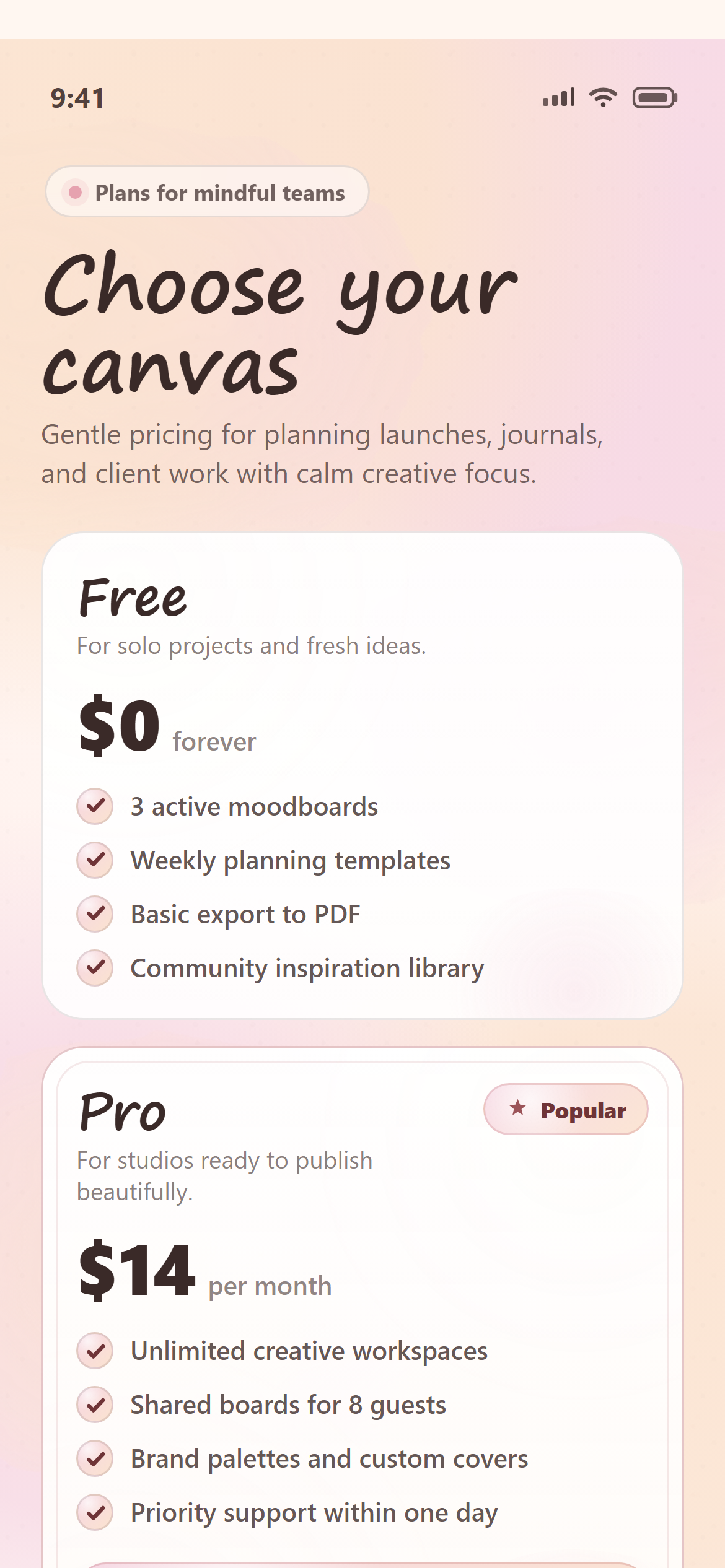 Watercolor Simple Pricing