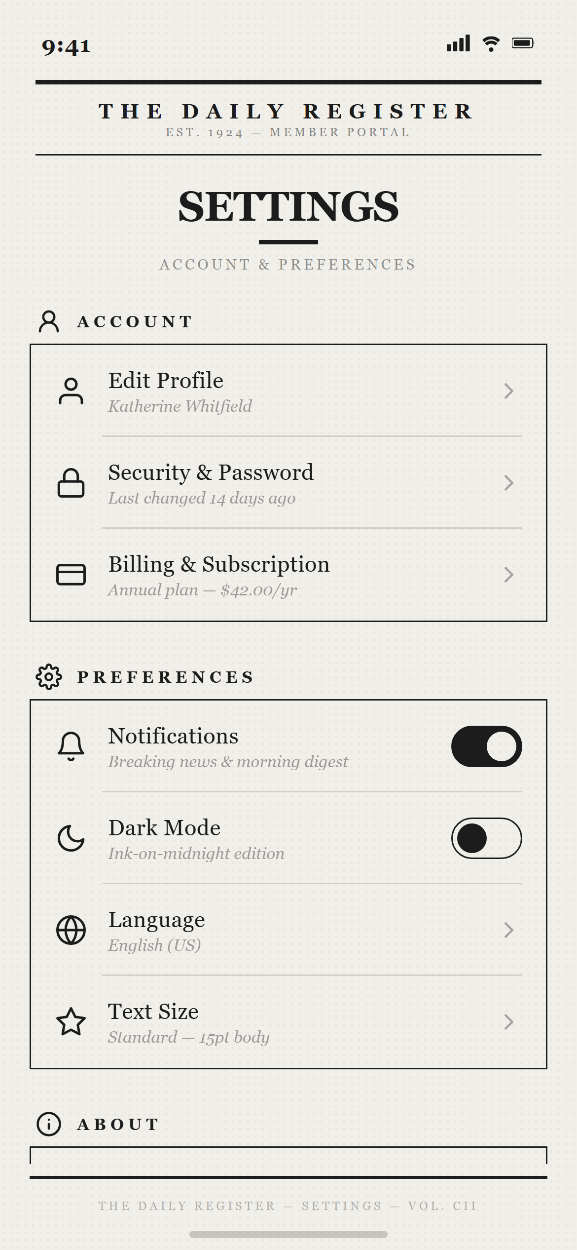 Print Newspaper Settings