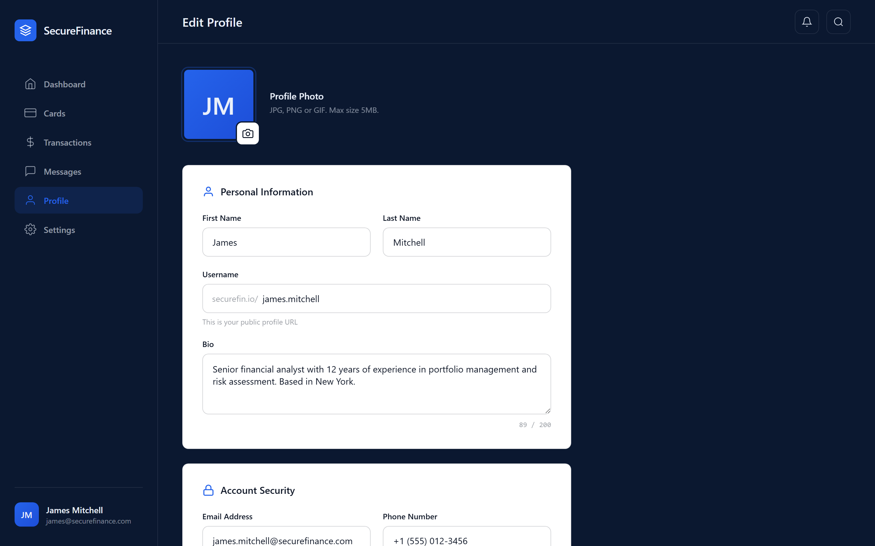 Fintech Trust Edit Profile