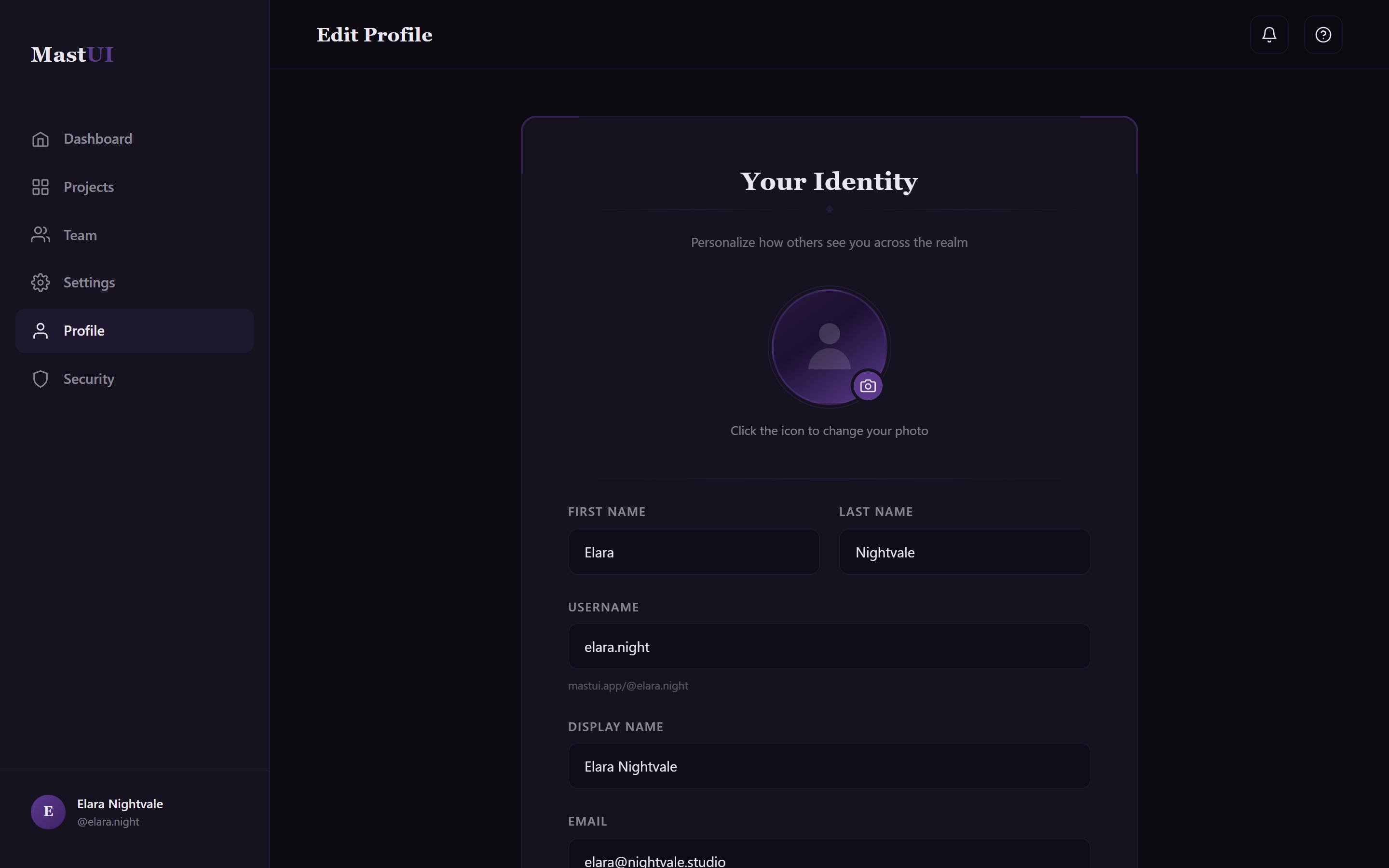 Gothic Dark Edit Profile