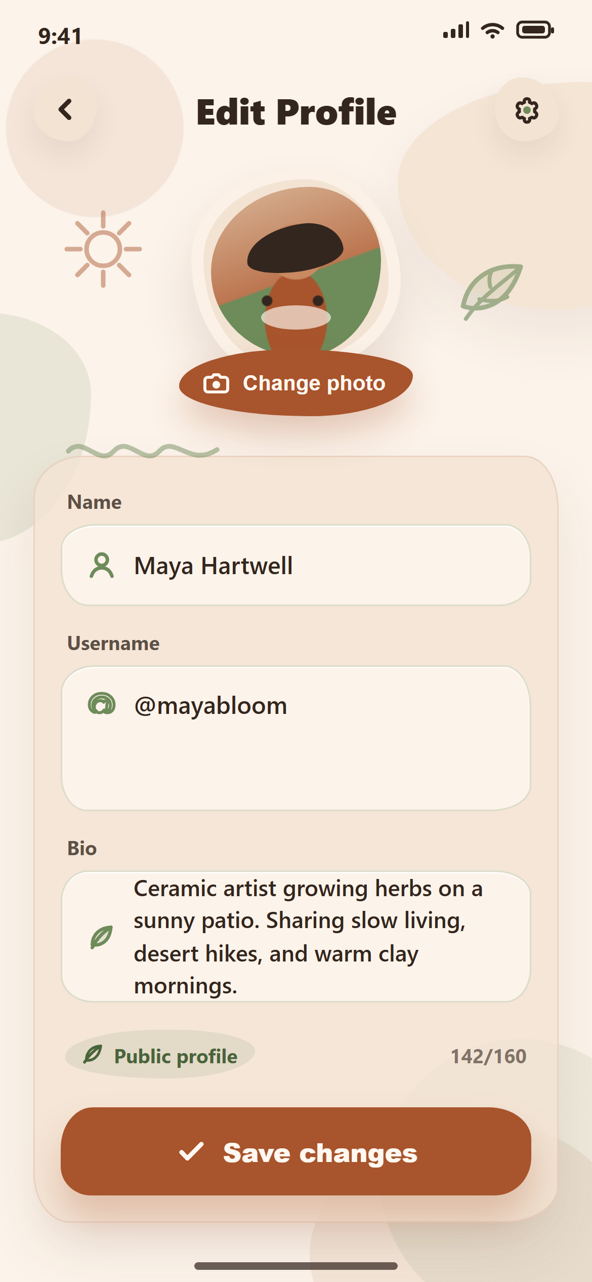 Organic Nature Edit Profile