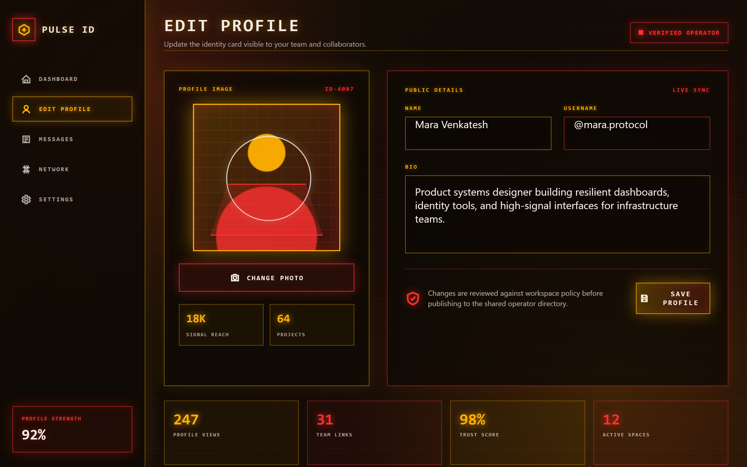 Neon Cyber Edit Profile