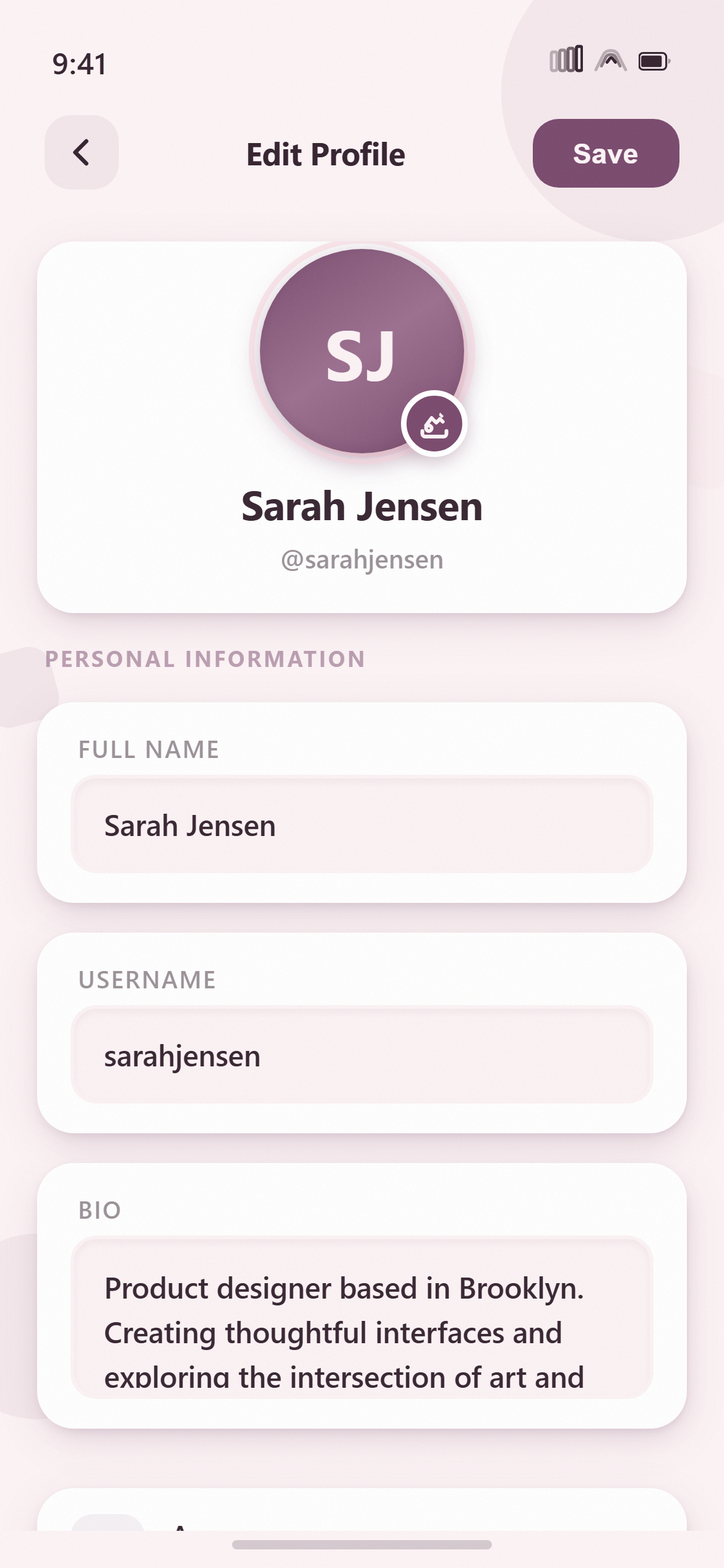 Paper Cut Edit Profile