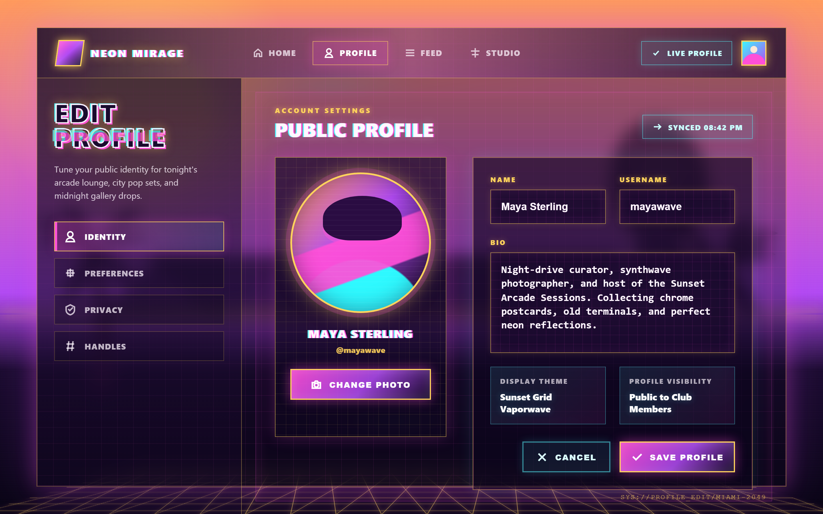 Vaporwave Edit Profile
