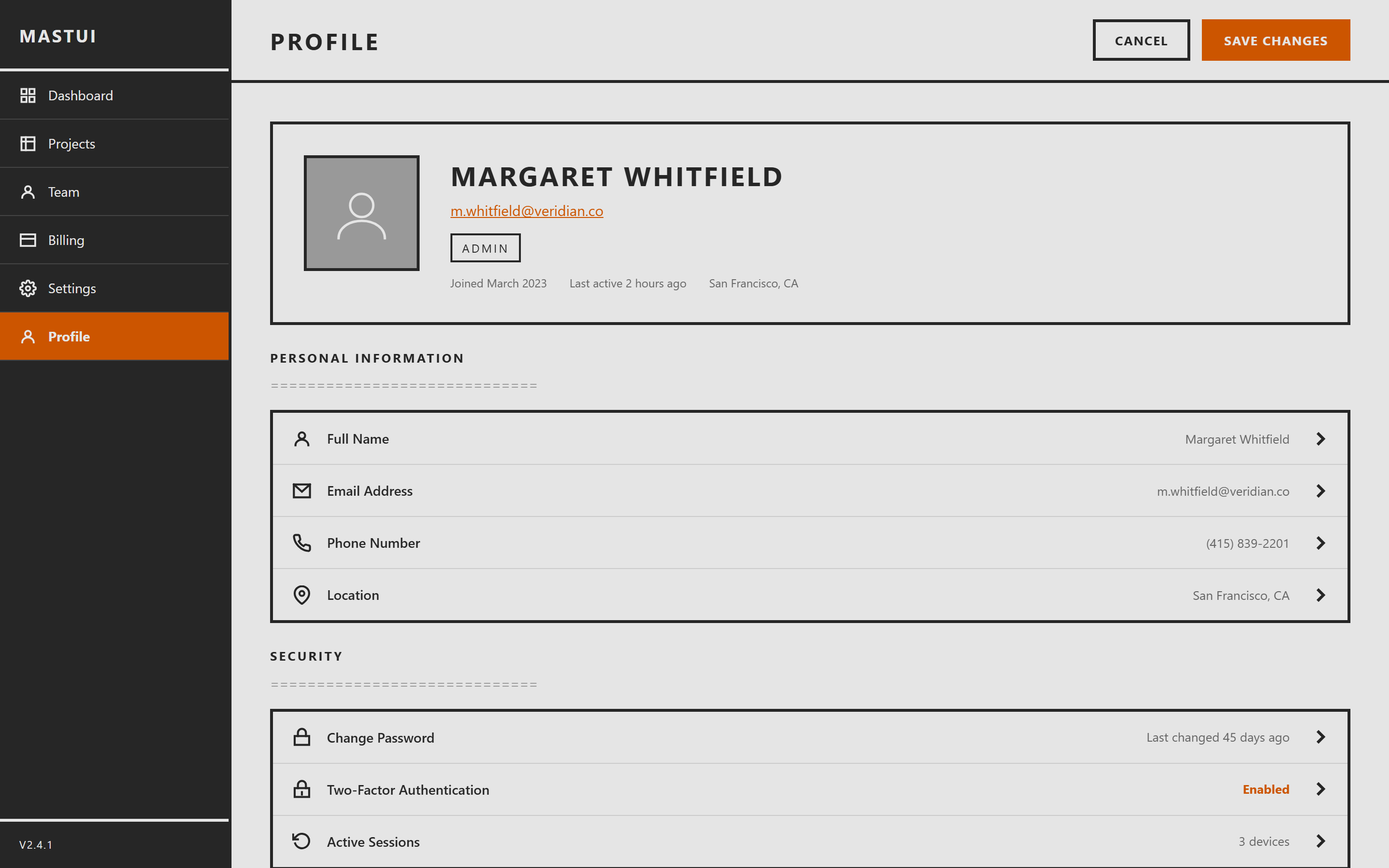 Raw Brutalist Profile & Settings