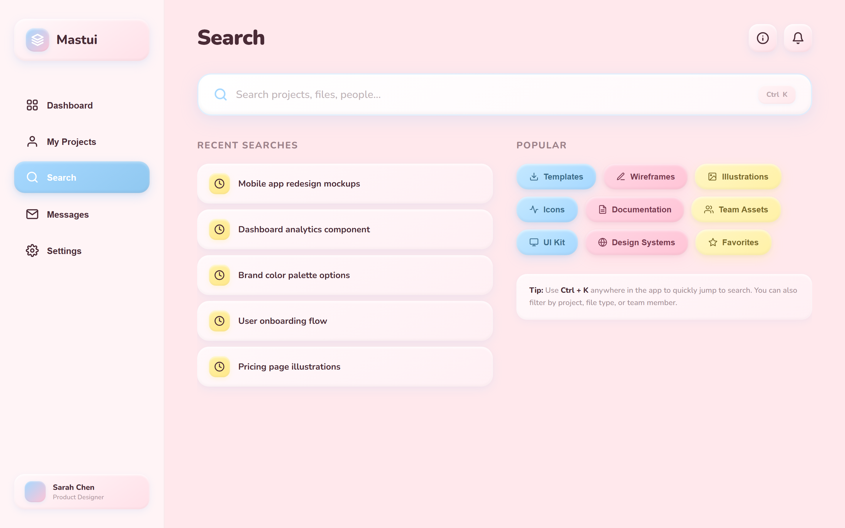 Claymorphism Search & Filters