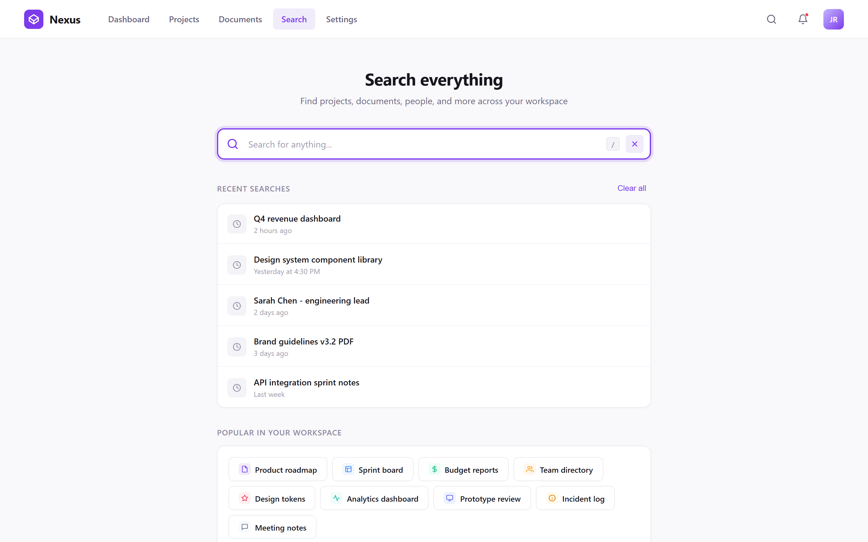 SaaS Clean Search & Filters