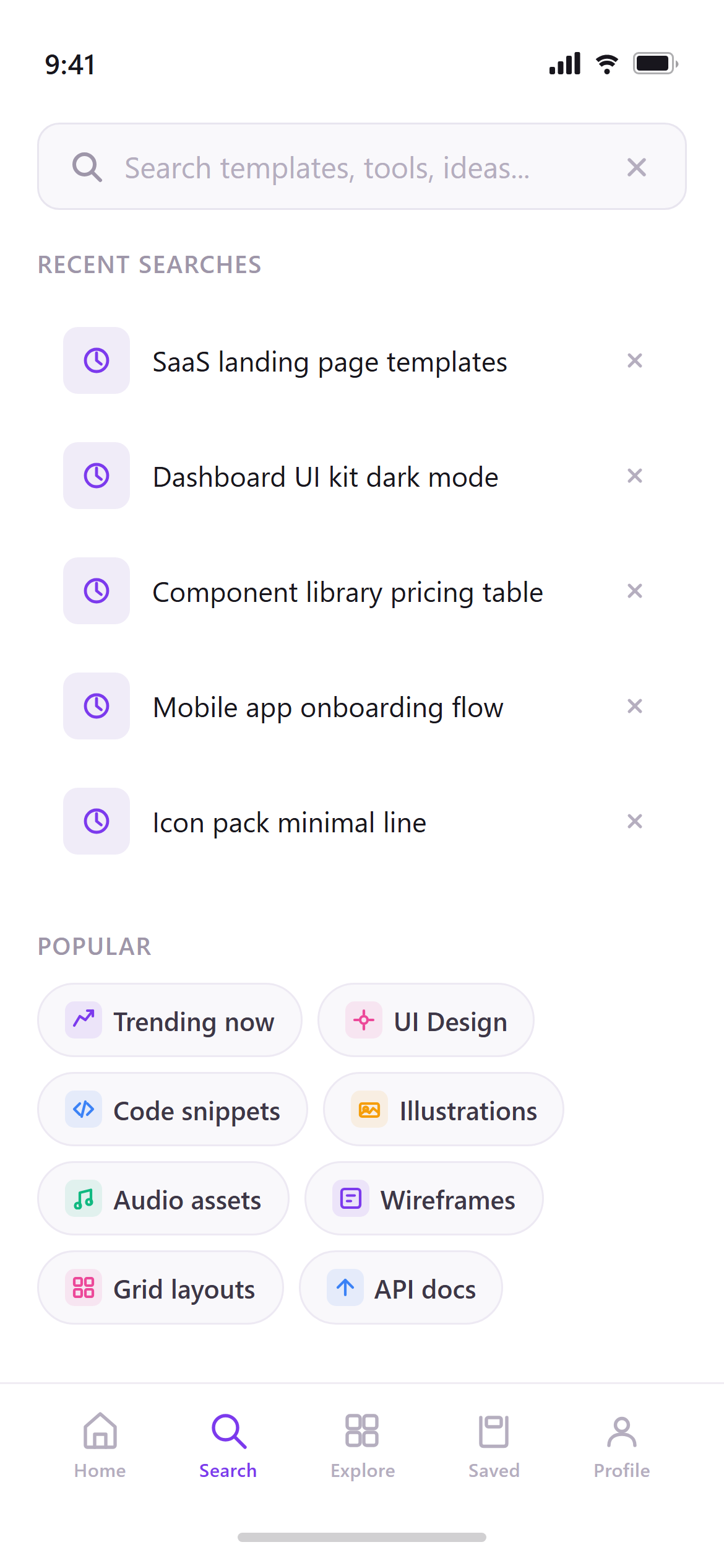 SaaS Clean Search & Filters