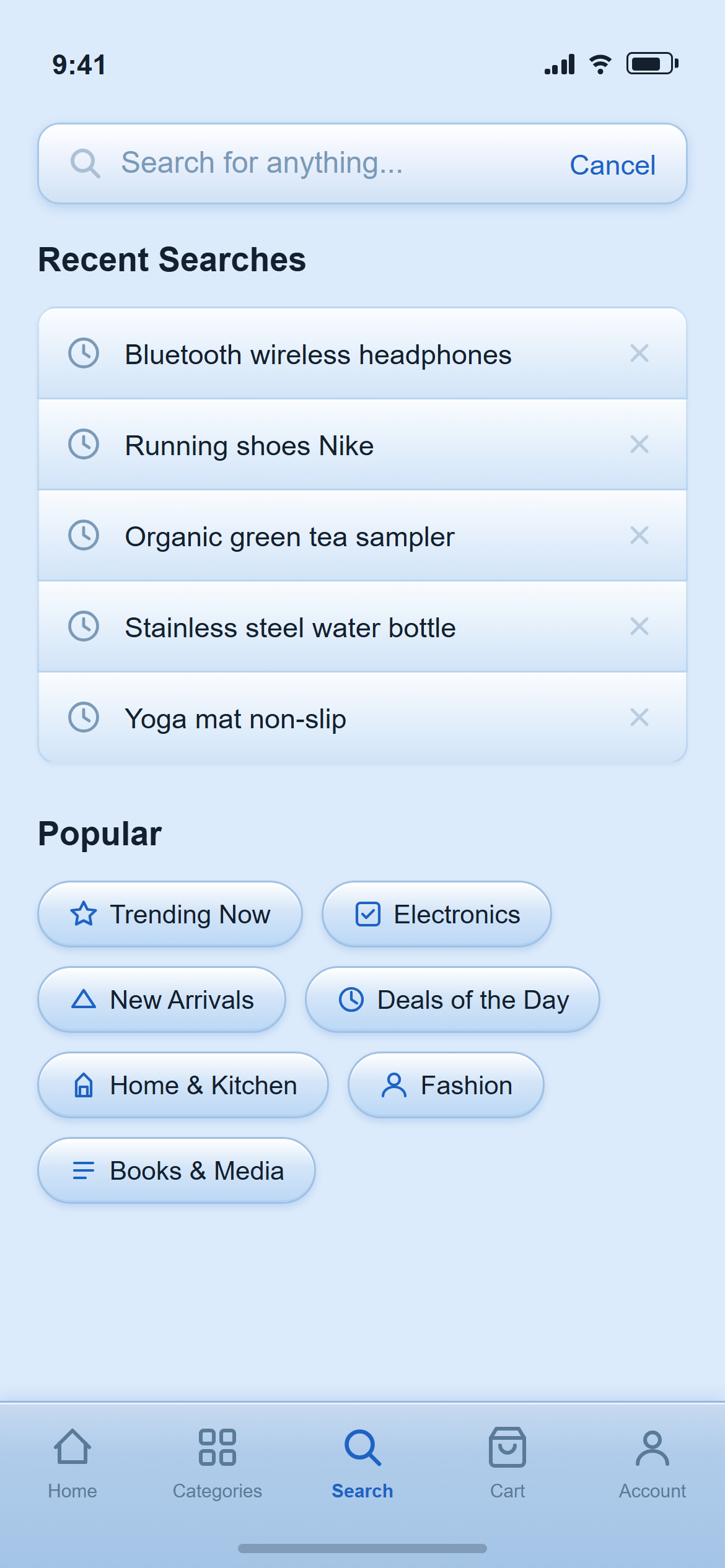 Skeuomorphic Search & Filters