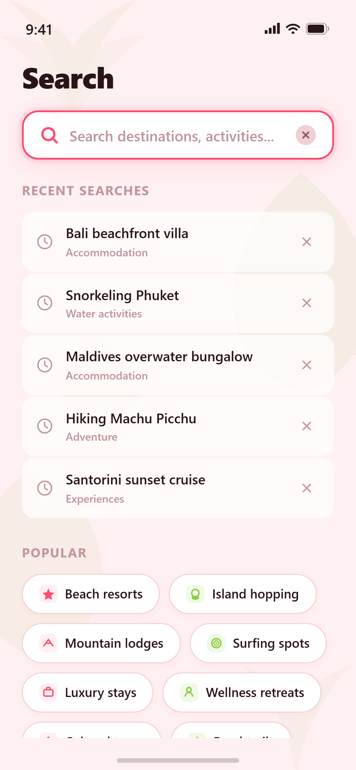 Tropical Vibrant Search & Filters