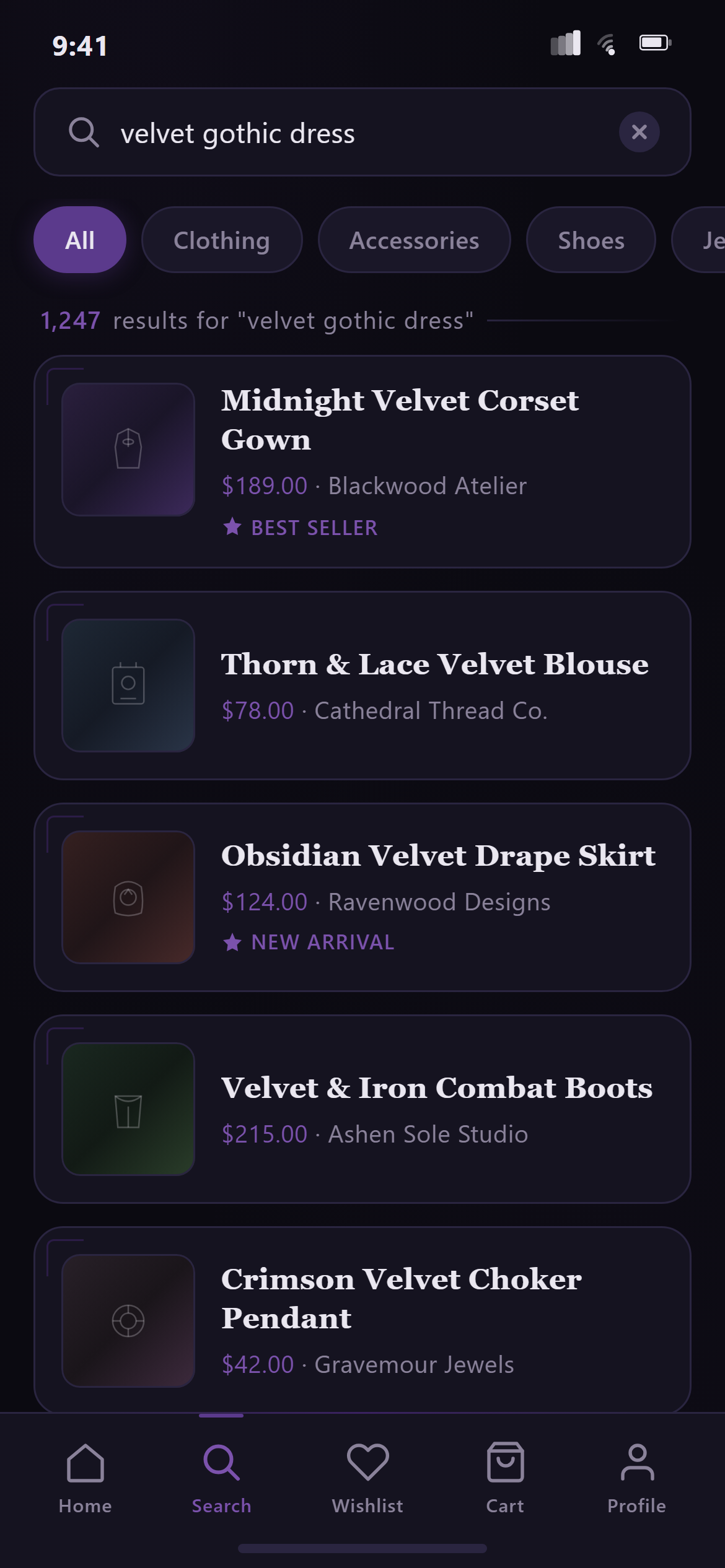 Gothic Dark Search Results