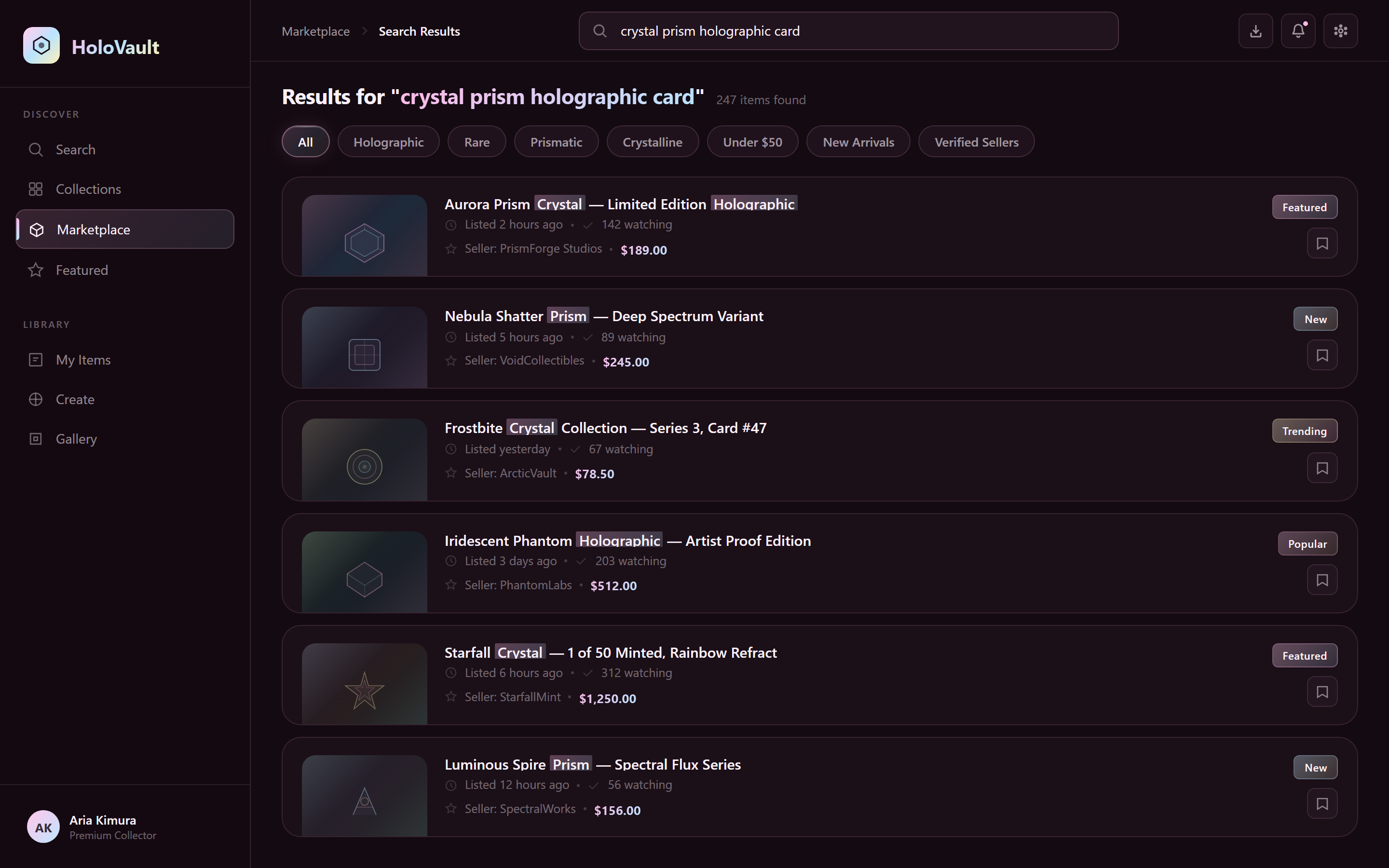 Holographic Search Results
