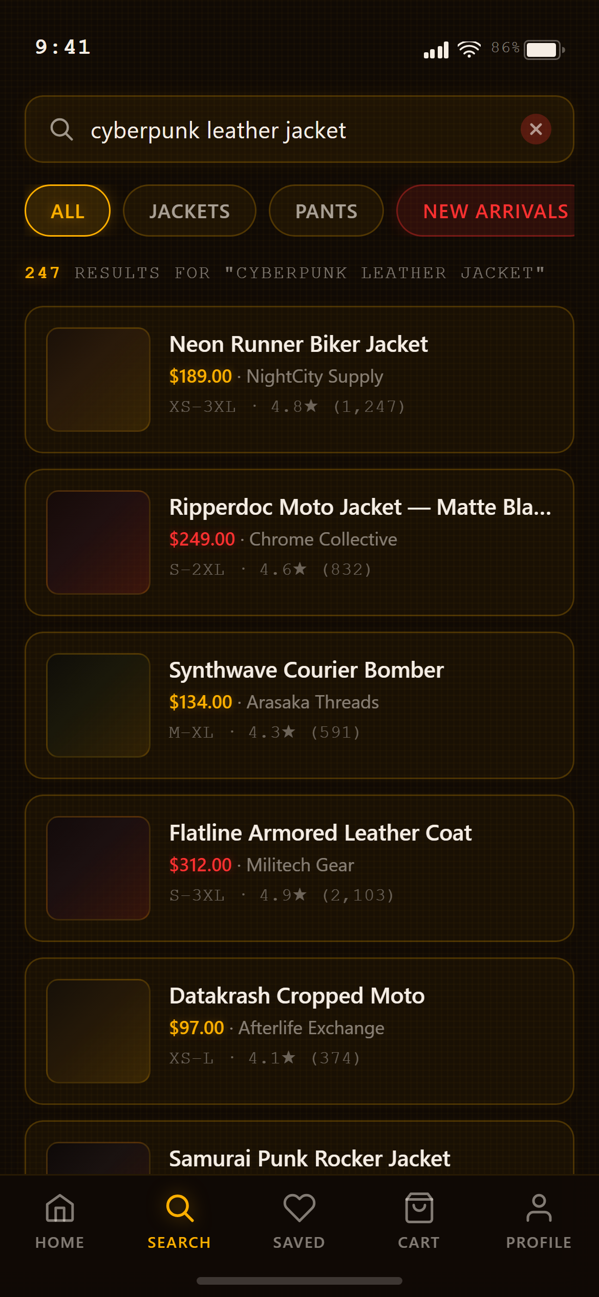 Neon Cyber Search Results