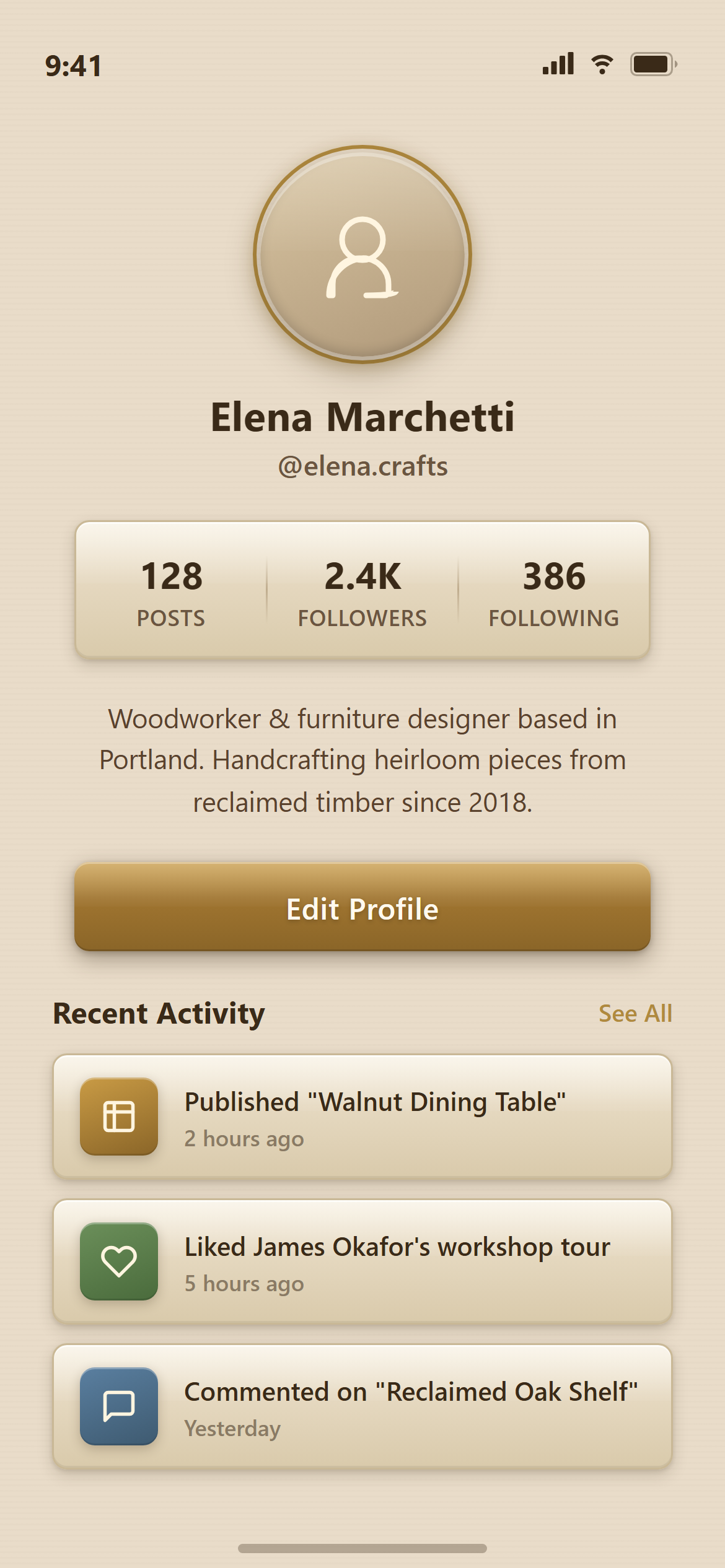 Skeuomorphic Profile