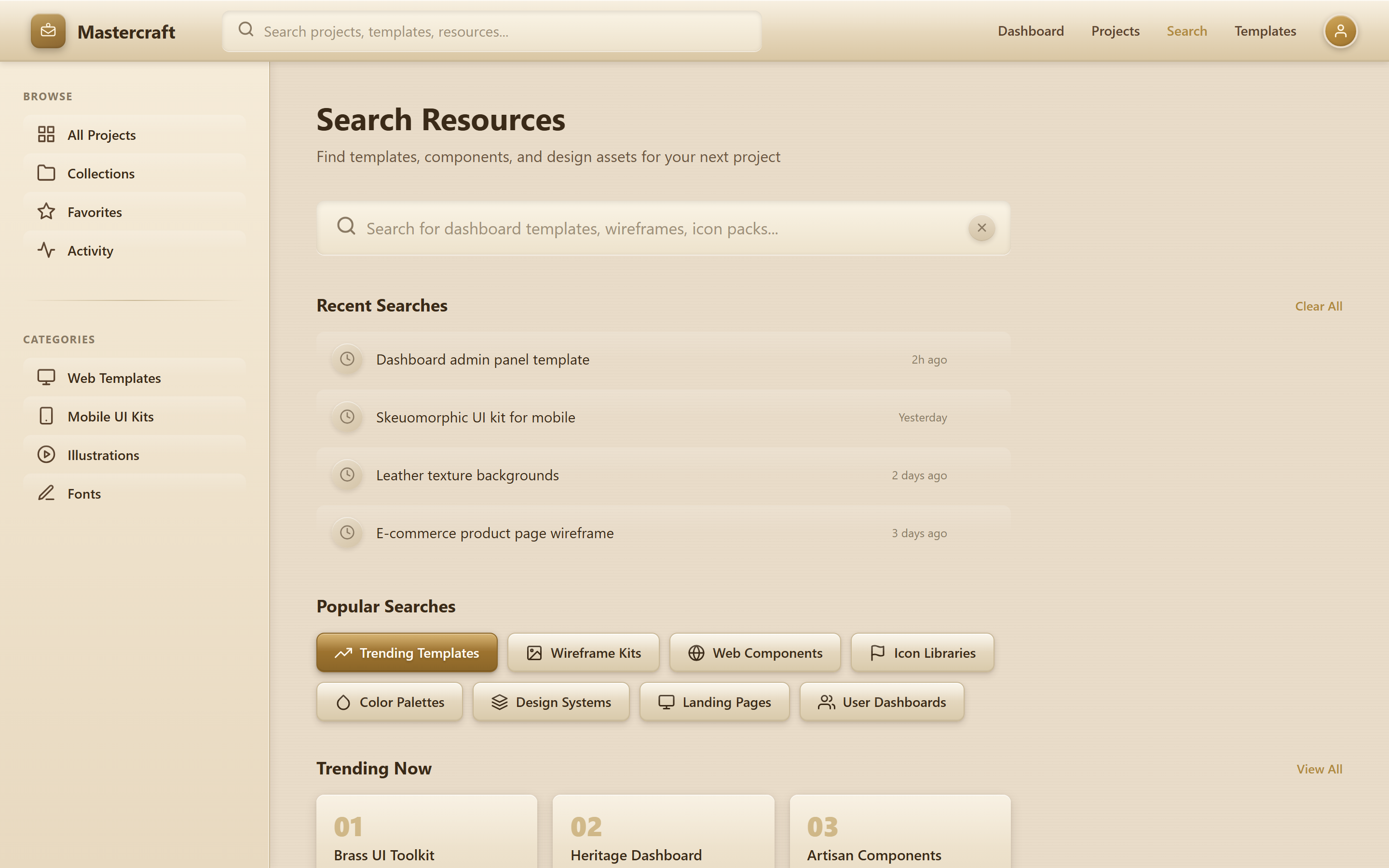 Skeuomorphic Search