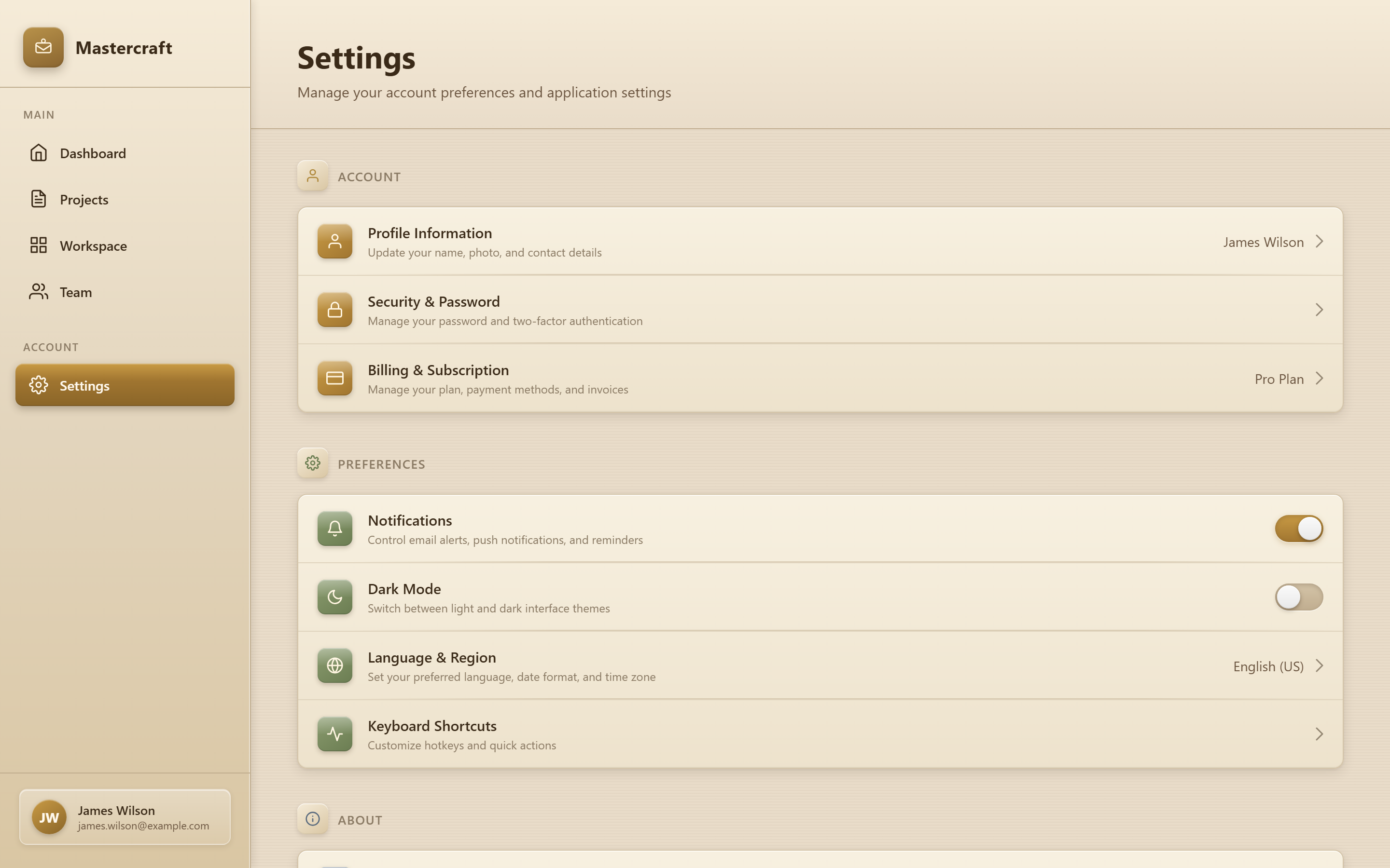 Skeuomorphic Settings