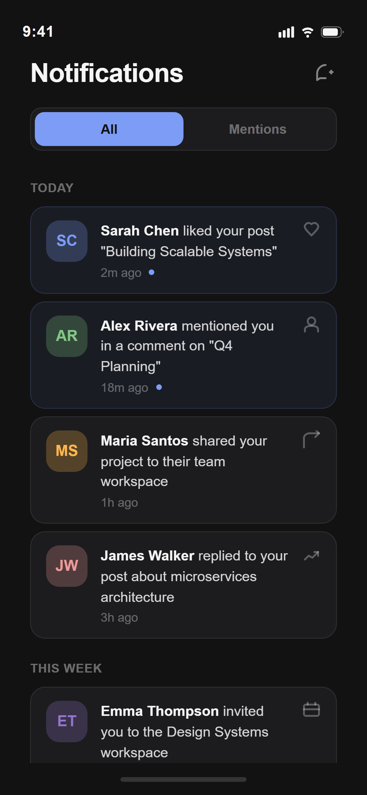 Soft Dark Notifications