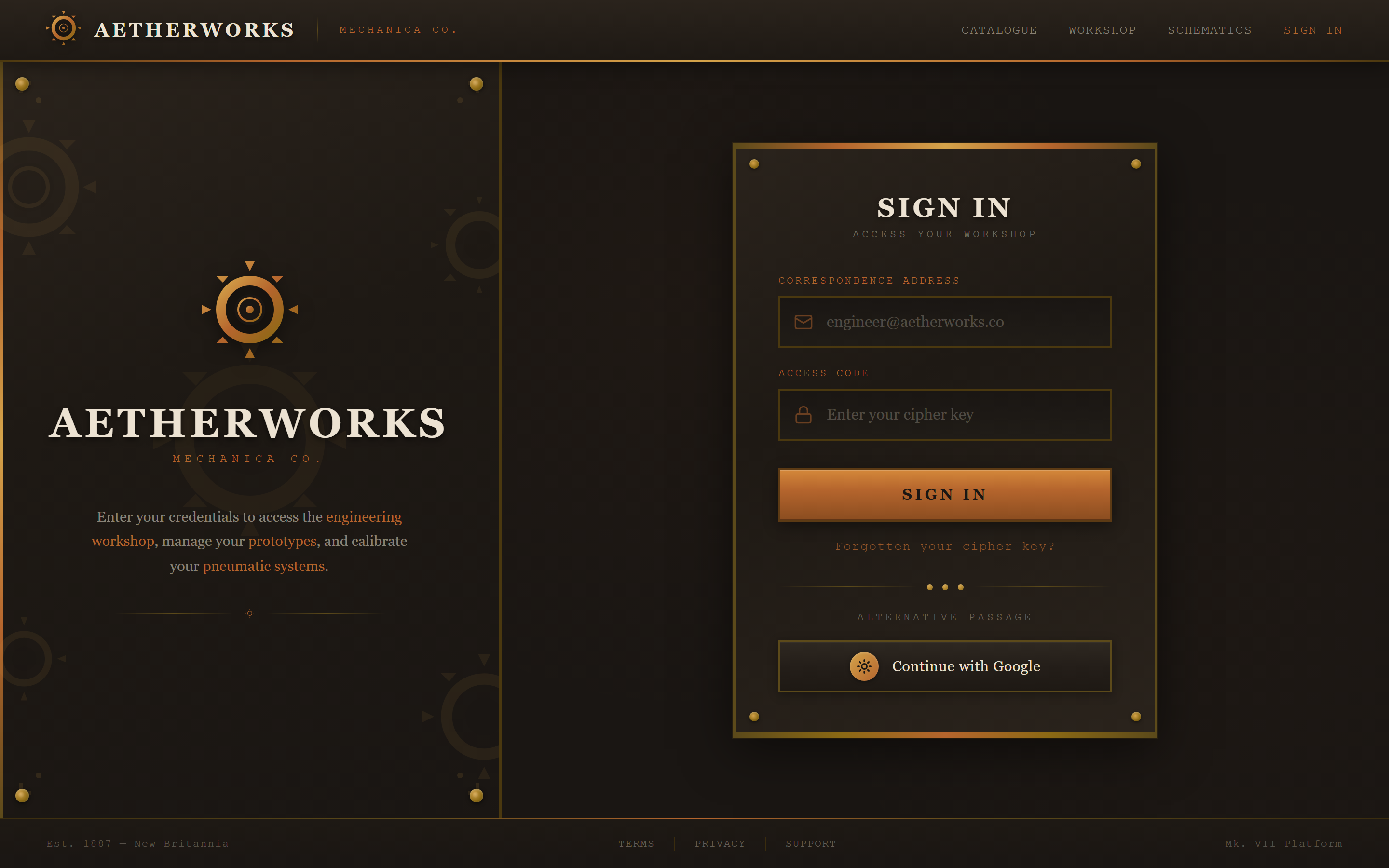 Steampunk Industrial Login
