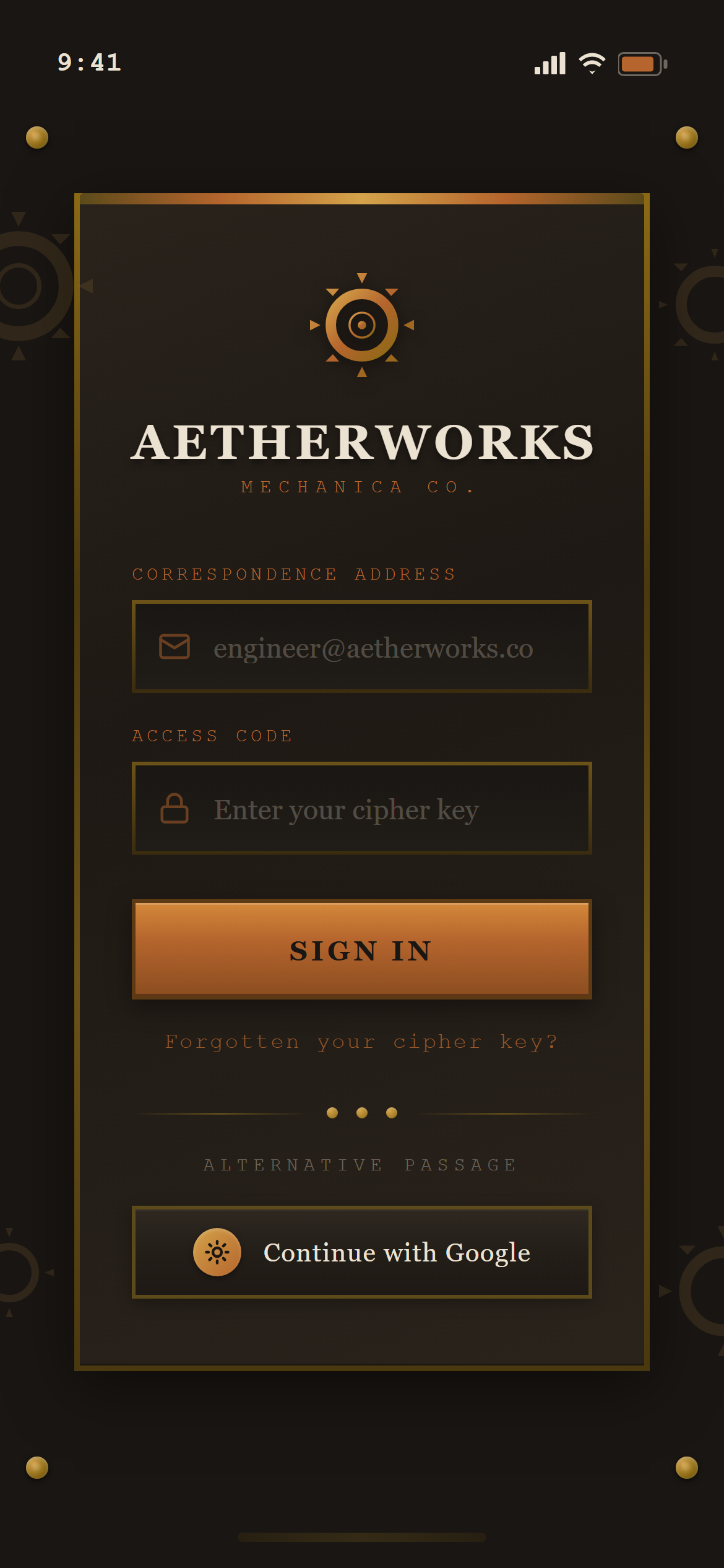 Steampunk Industrial Login