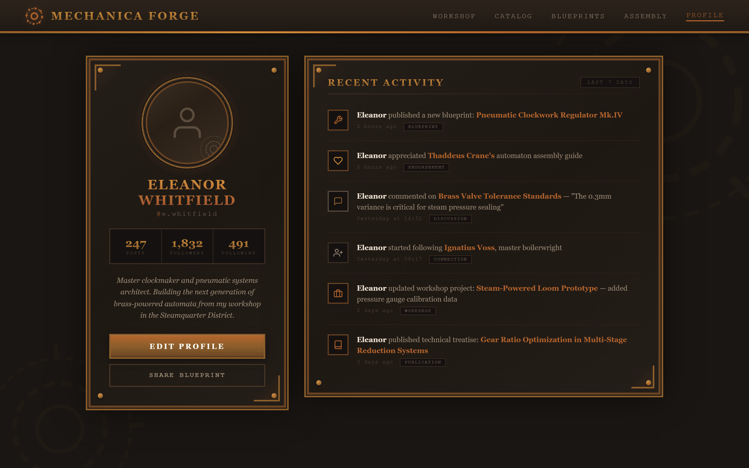 Steampunk Industrial Profile