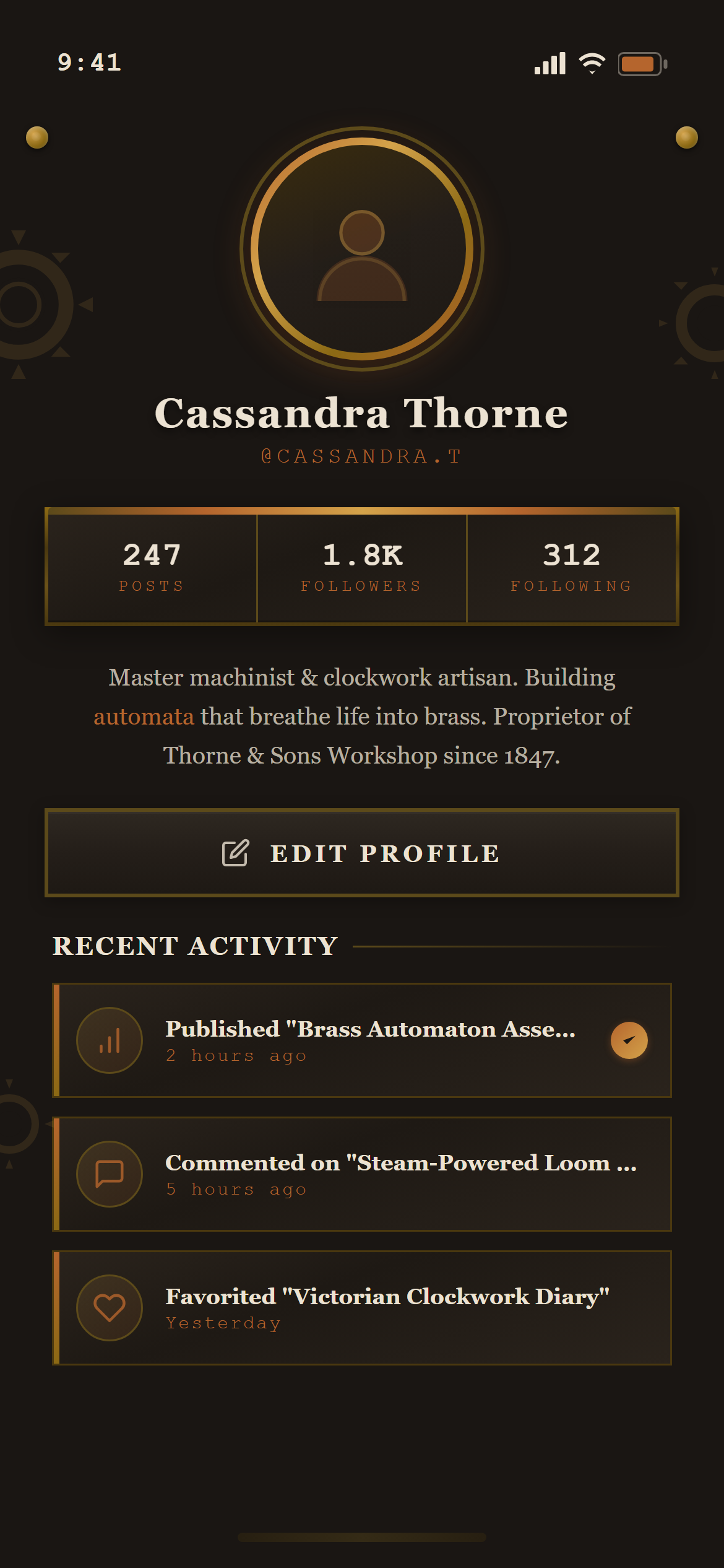 Steampunk Industrial Profile