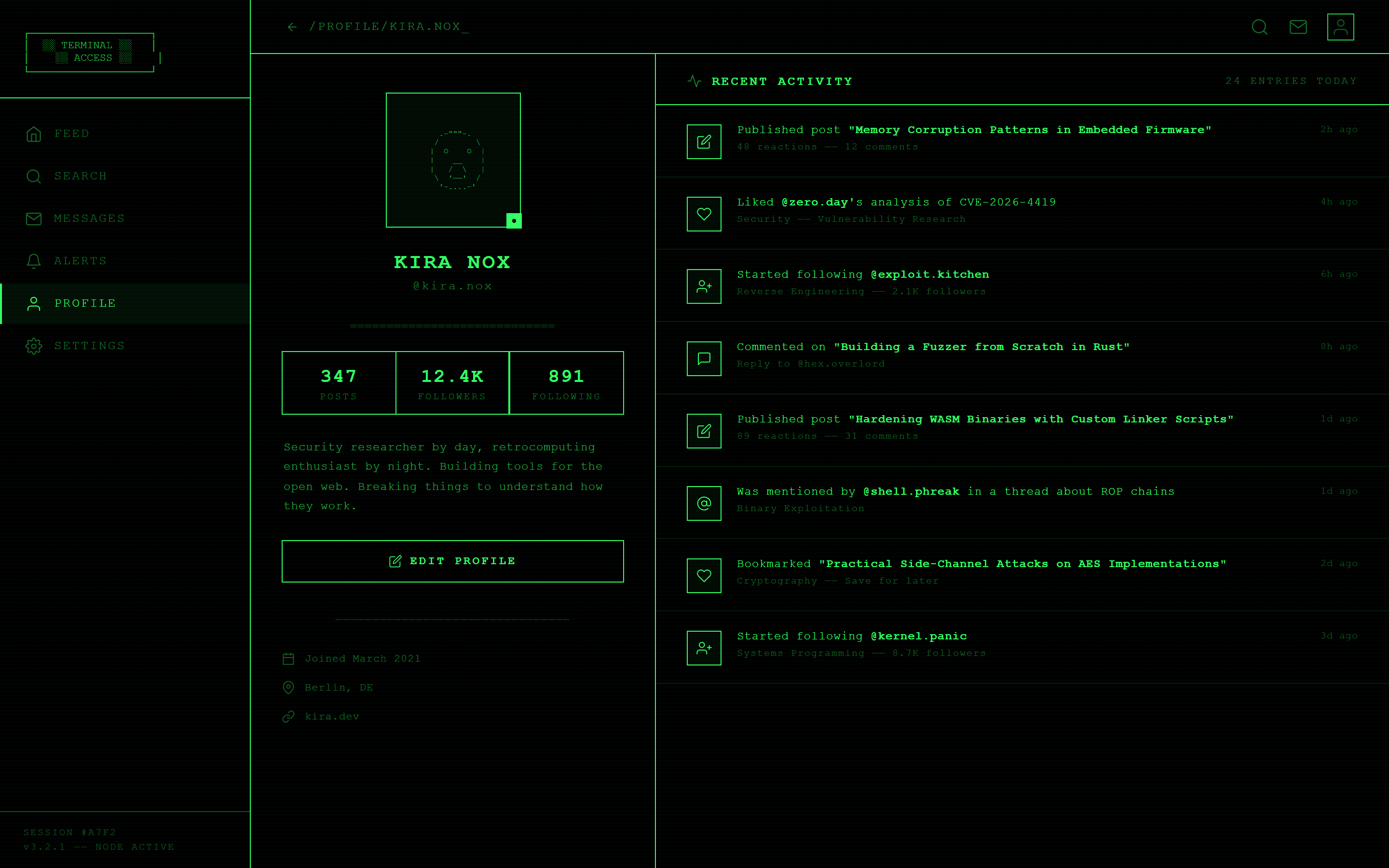 Terminal Hacker Profile