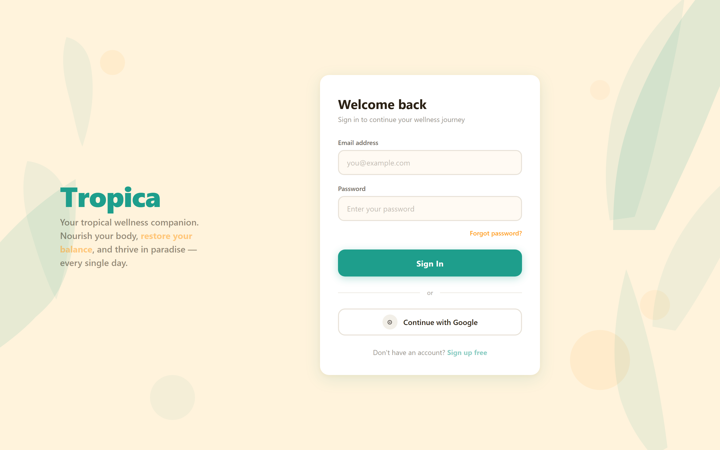 Tropical Vibrant Login