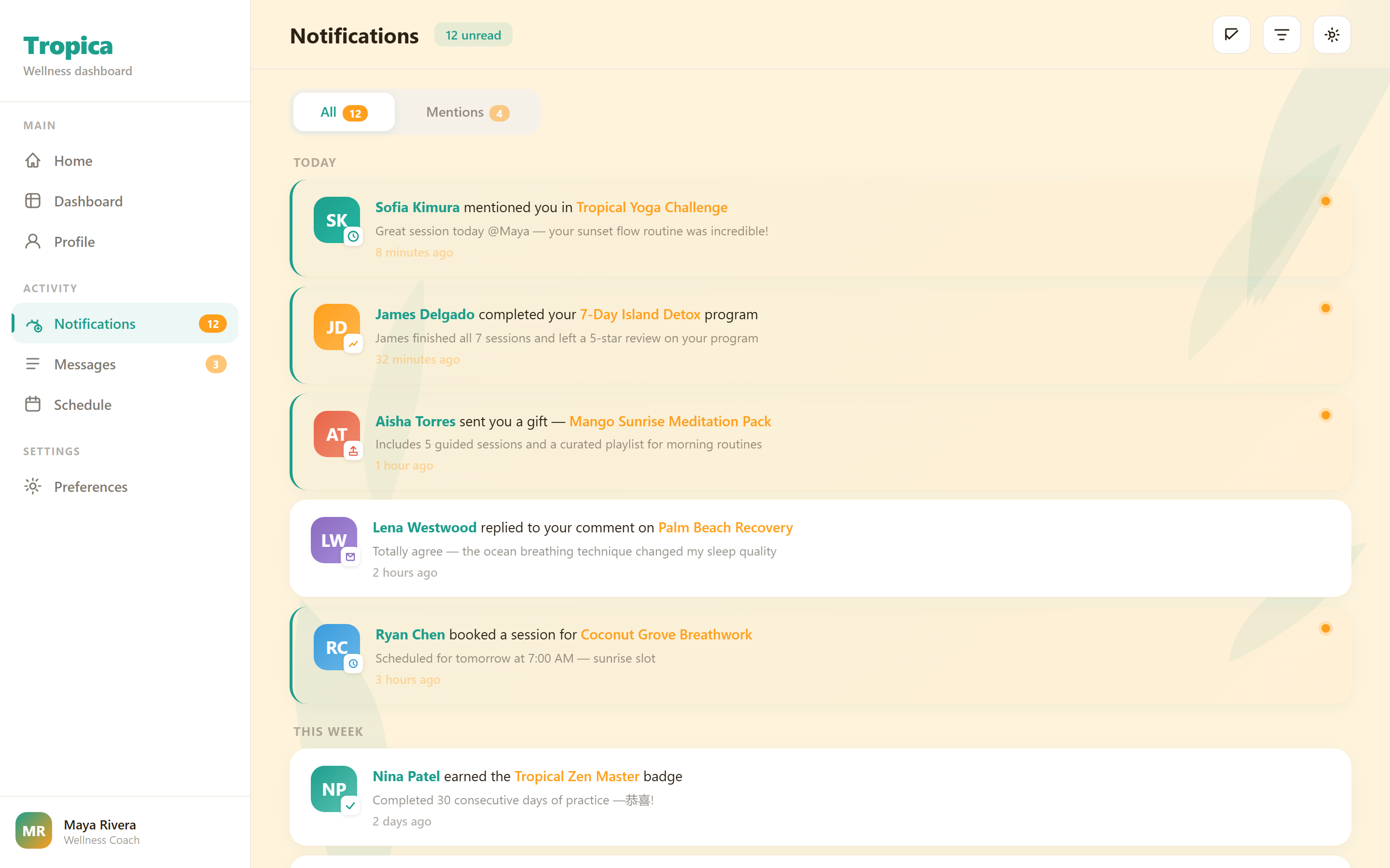 Tropical Vibrant Notifications