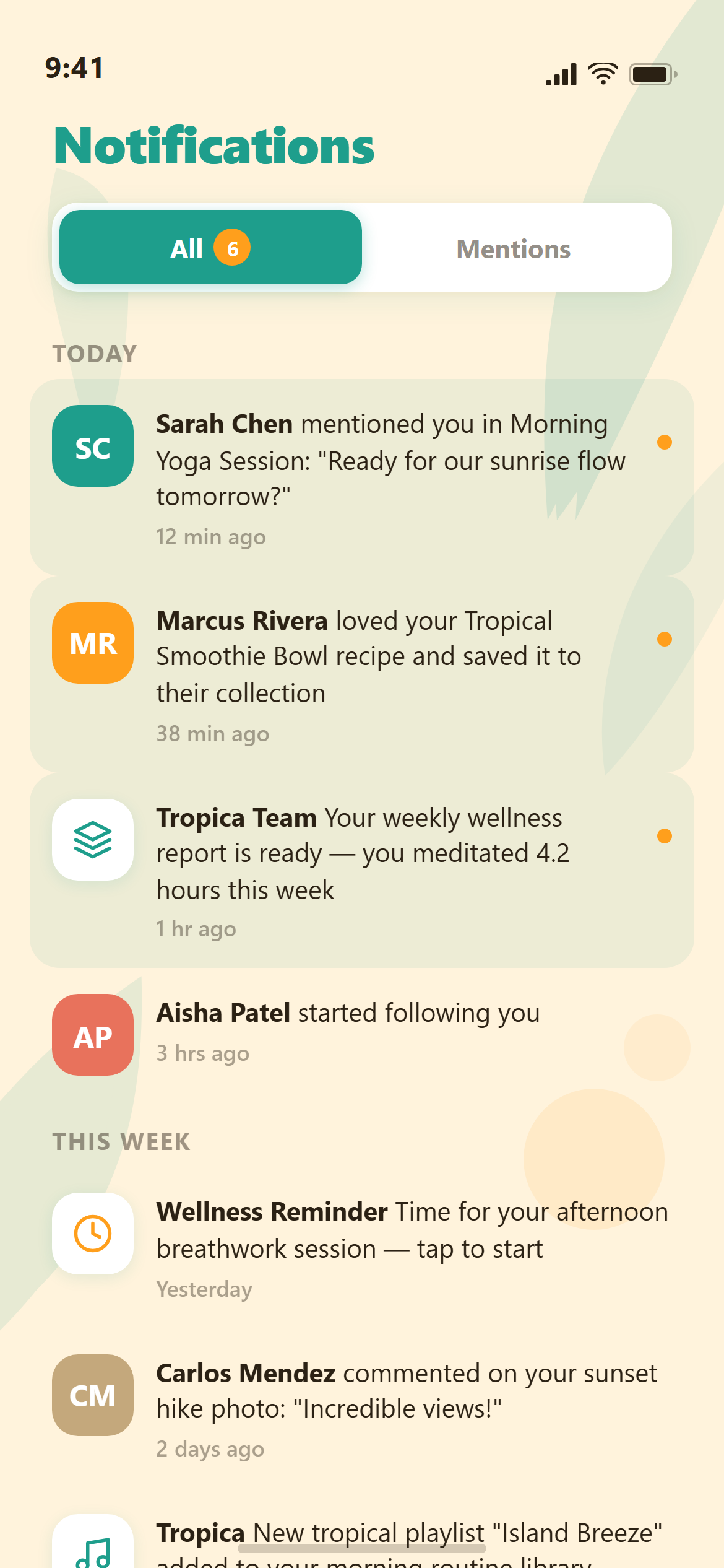 Tropical Vibrant Notifications