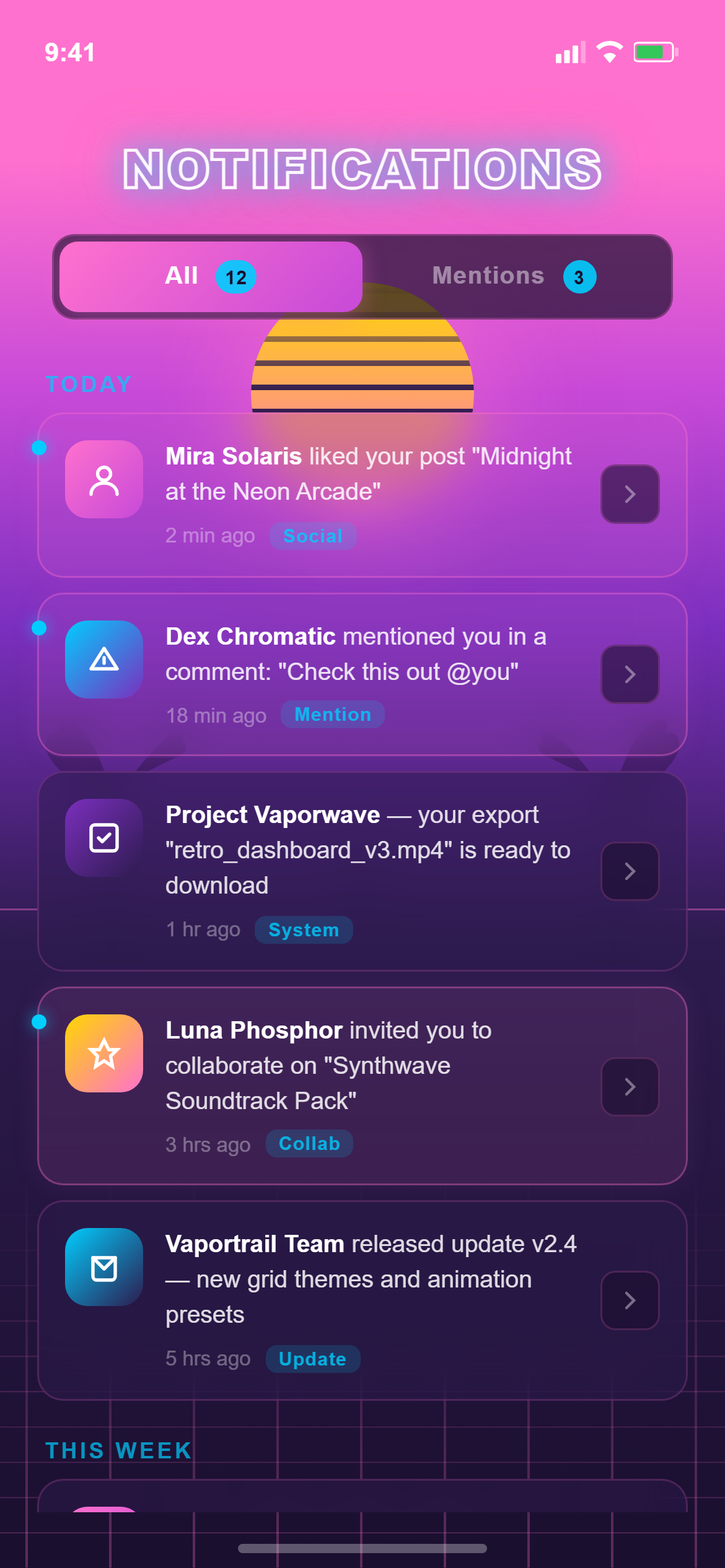 Vaporwave Notifications