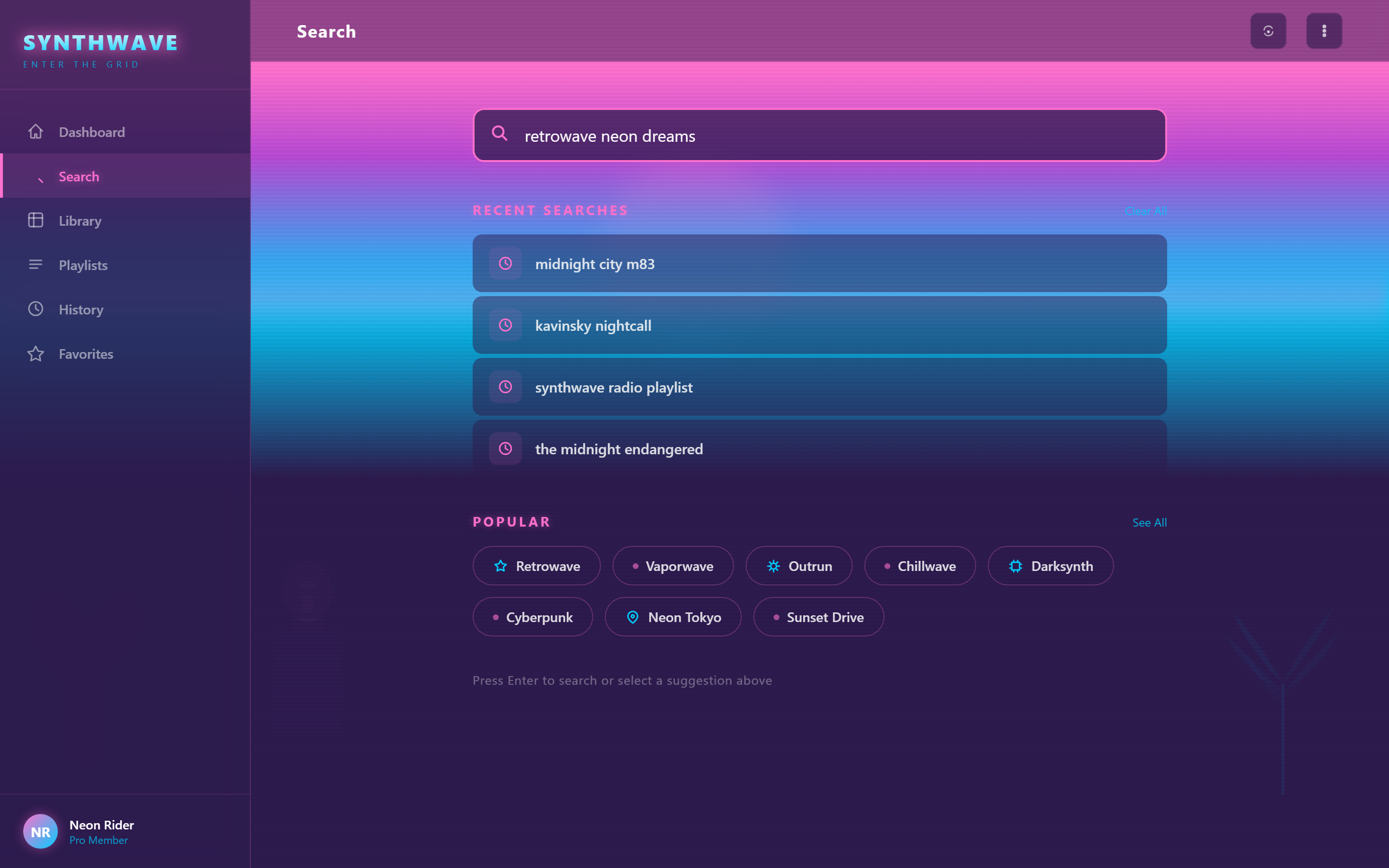 Vaporwave Search