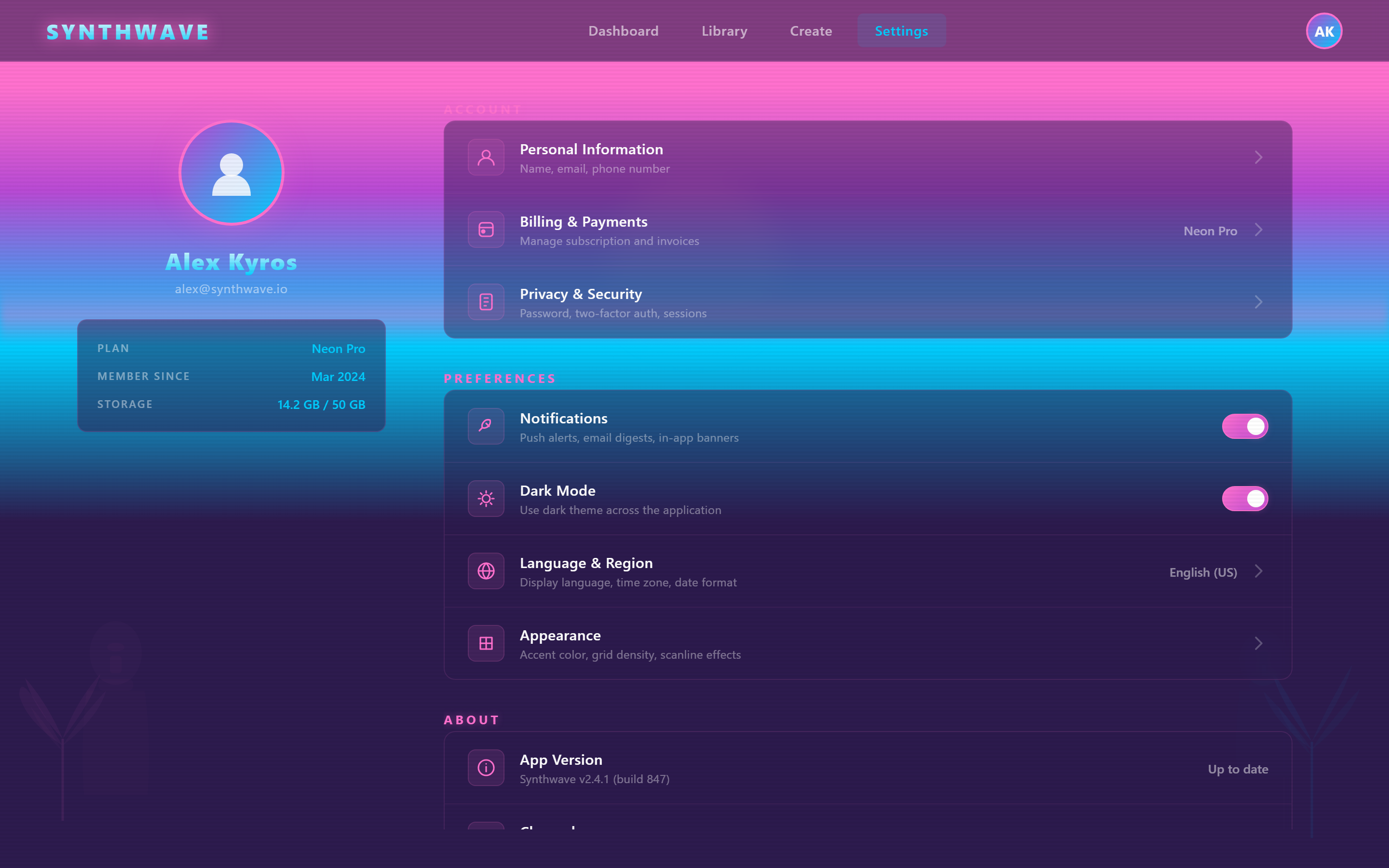 Vaporwave Settings