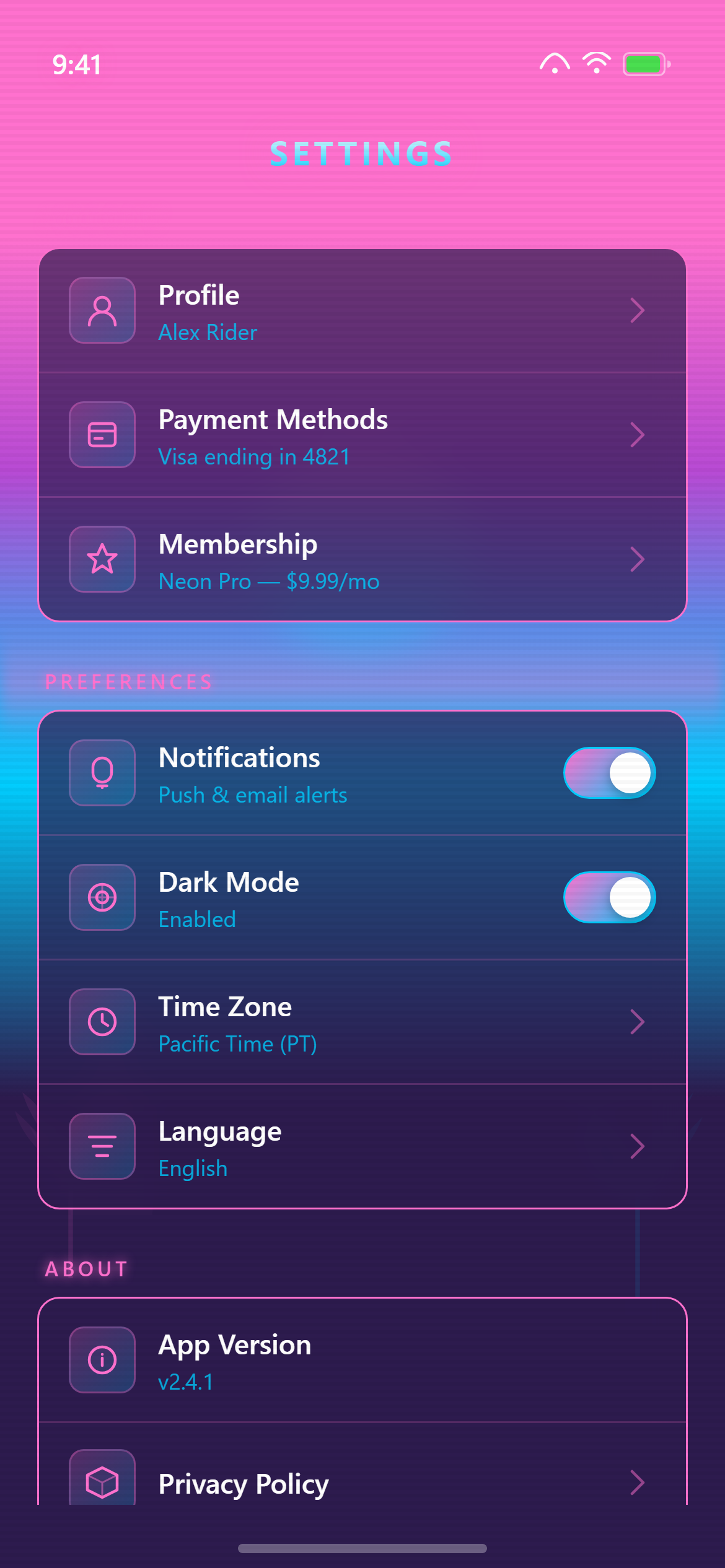 Vaporwave Settings