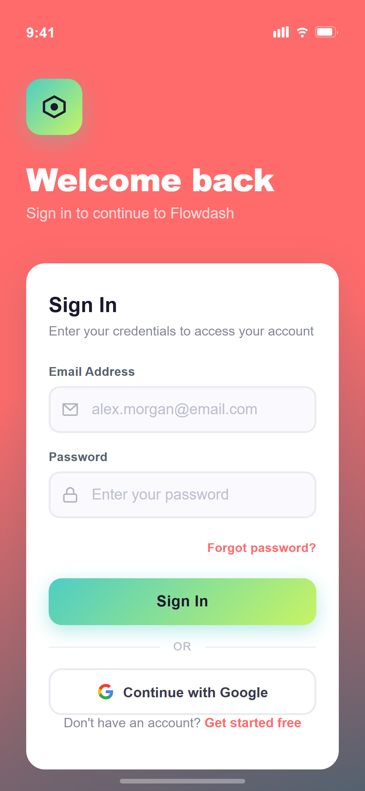 Vibrant Gradient Login