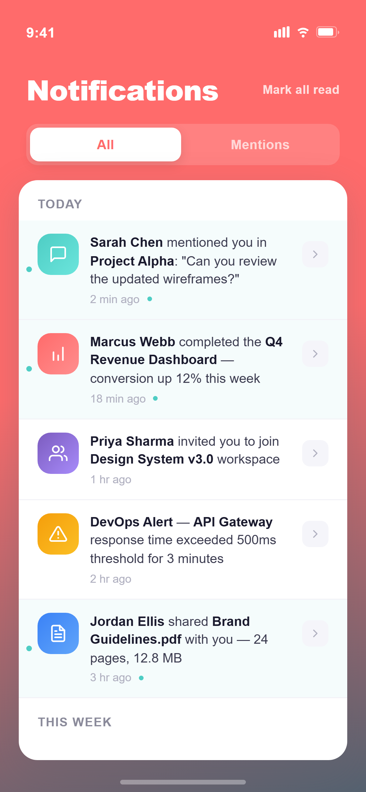 Vibrant Gradient Notifications