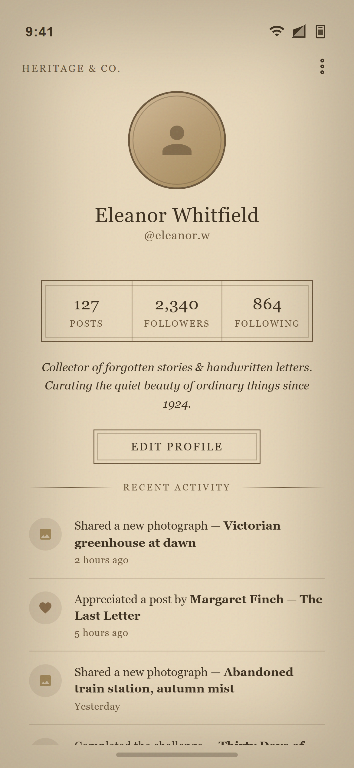 Vintage Sepia Profile