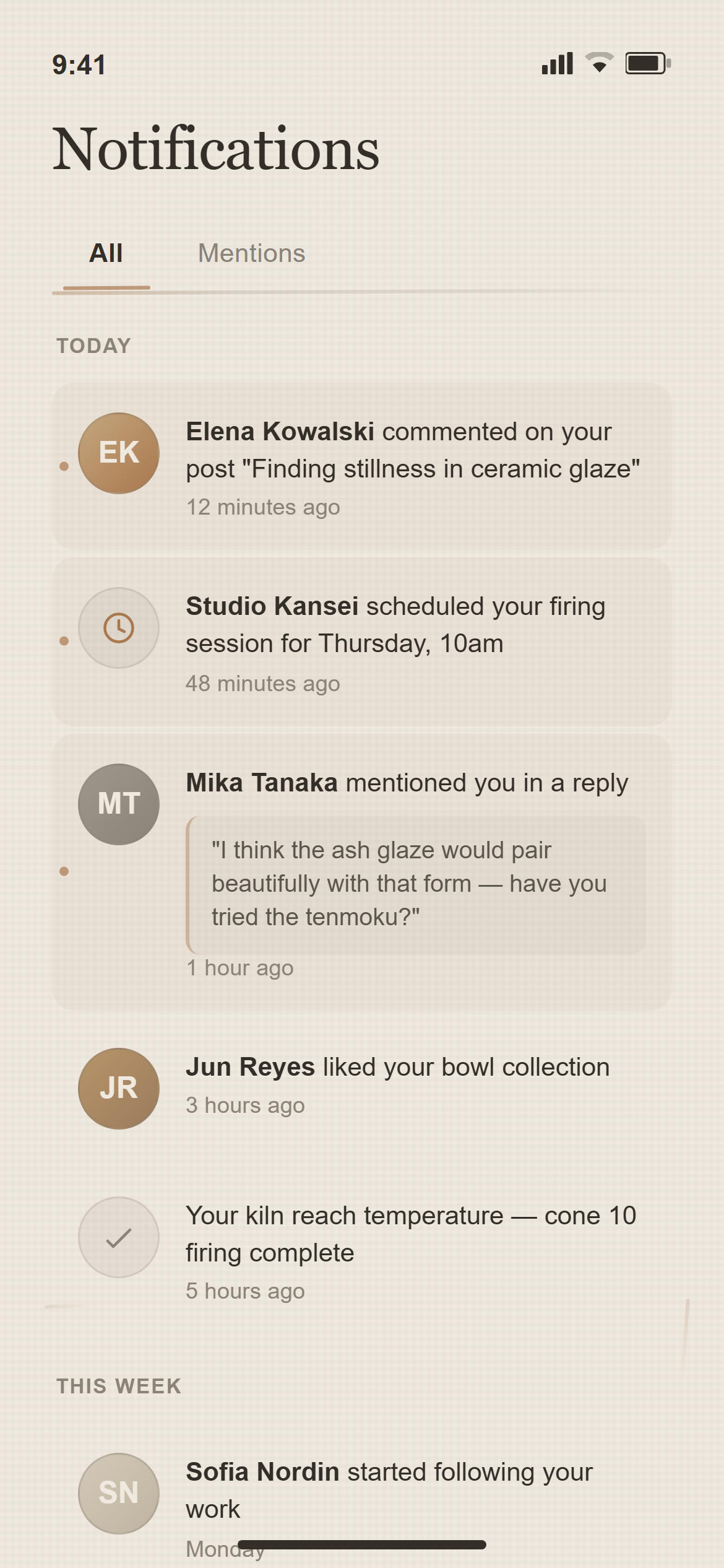 Wabi-Sabi Notifications