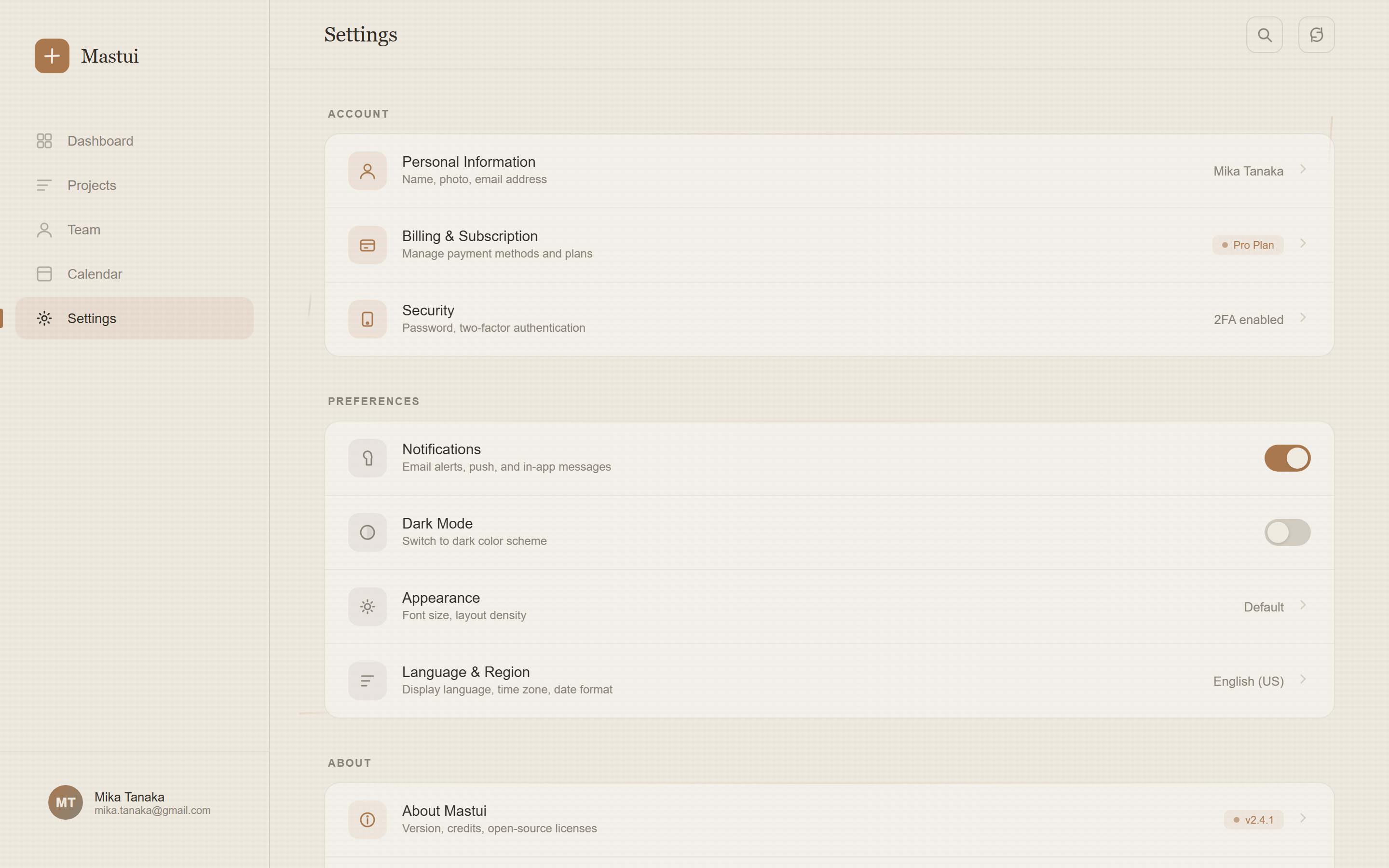 Wabi-Sabi Settings