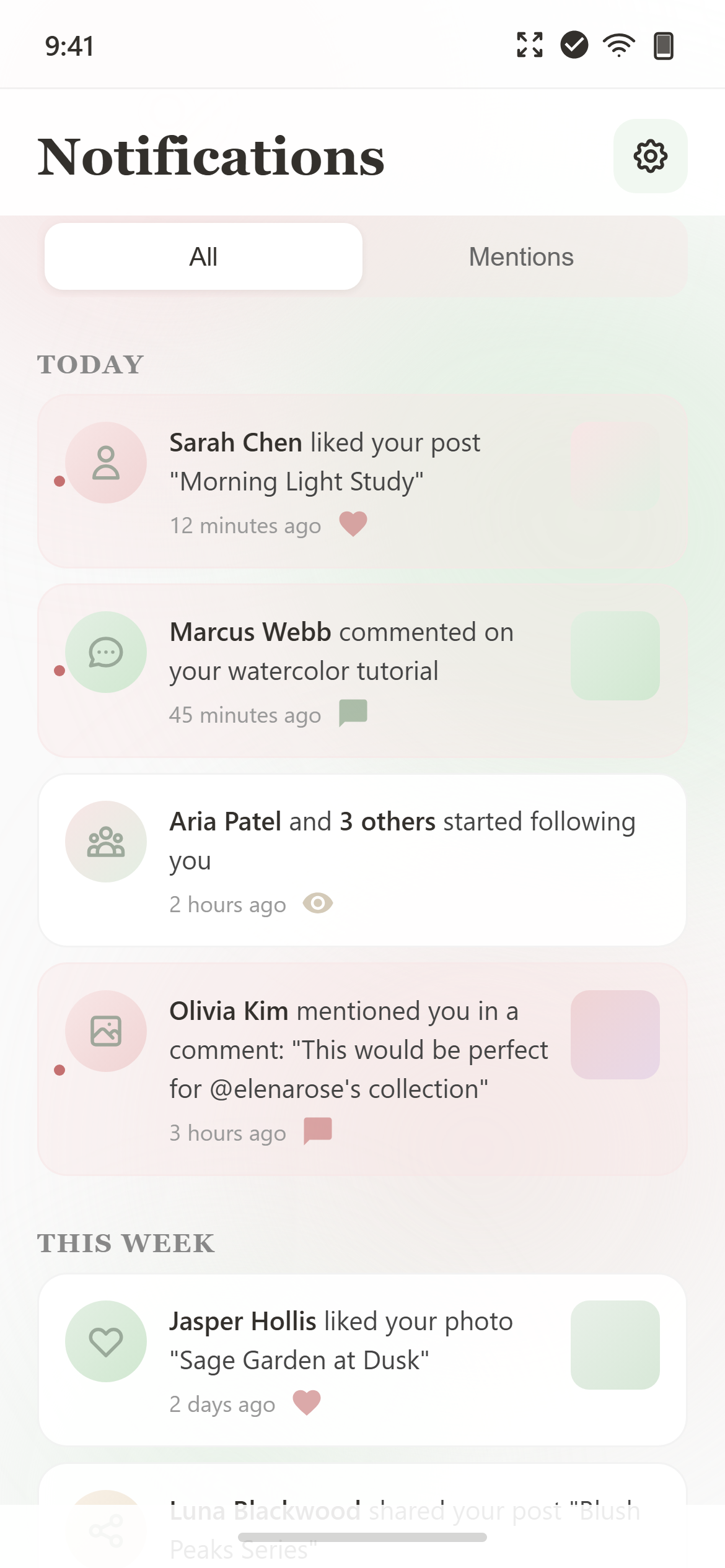Watercolor Notifications